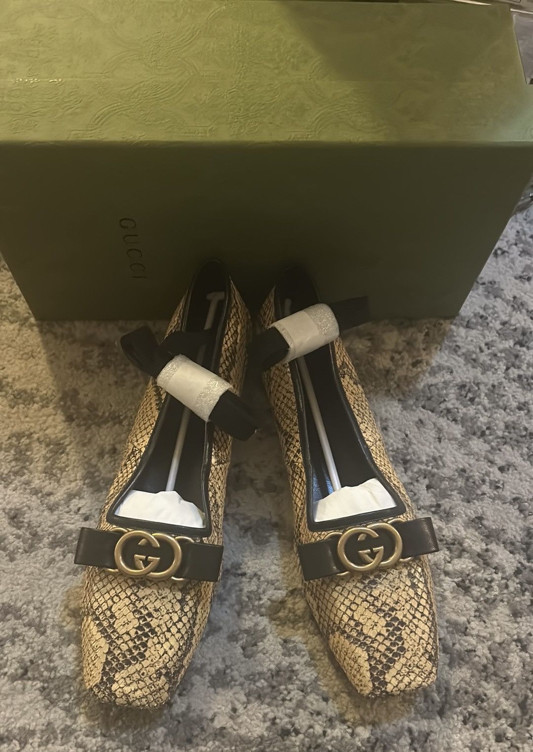 Gucci Gucci Evi Snakeskin Phyton Ballet Flats Size US 10.5 / IT 40.5 - 7 Thumbnail