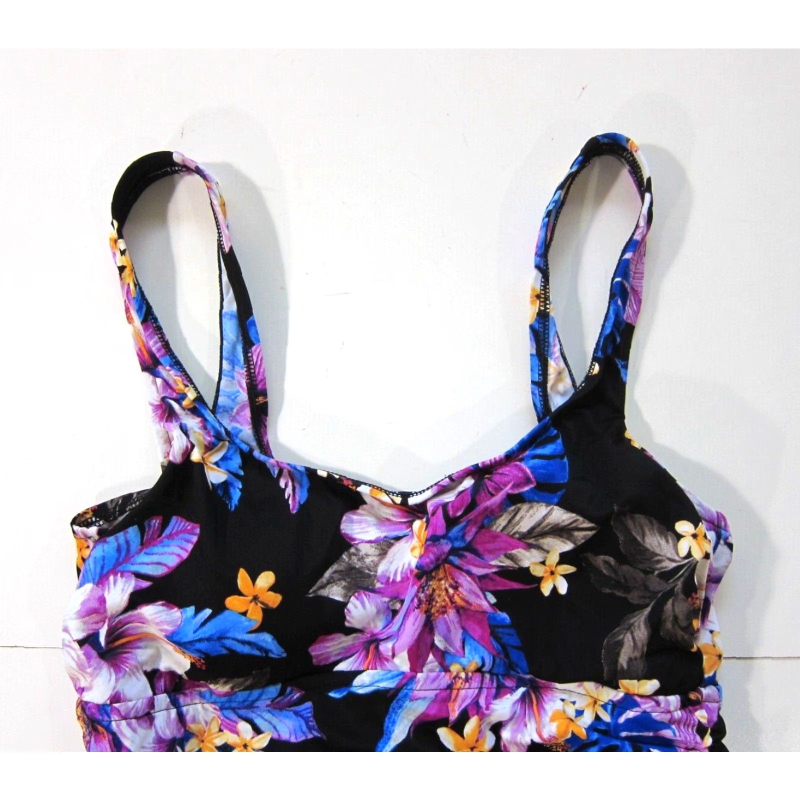 Vintage VINTAGE Rose Marie Reid Black Oceanic Floral One Piece Swim Dress Medium Size M / US 6-8 / IT 42-44 - 5 Thumbnail