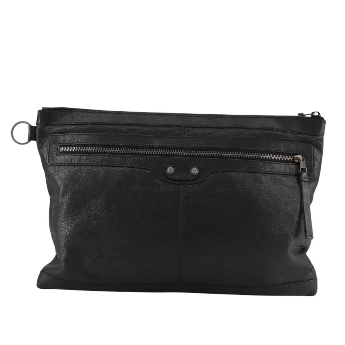 Balenciaga Clip Black Leather Clutch Bag (Pre-Owned) Size ONE SIZE - 1 Thumbnail