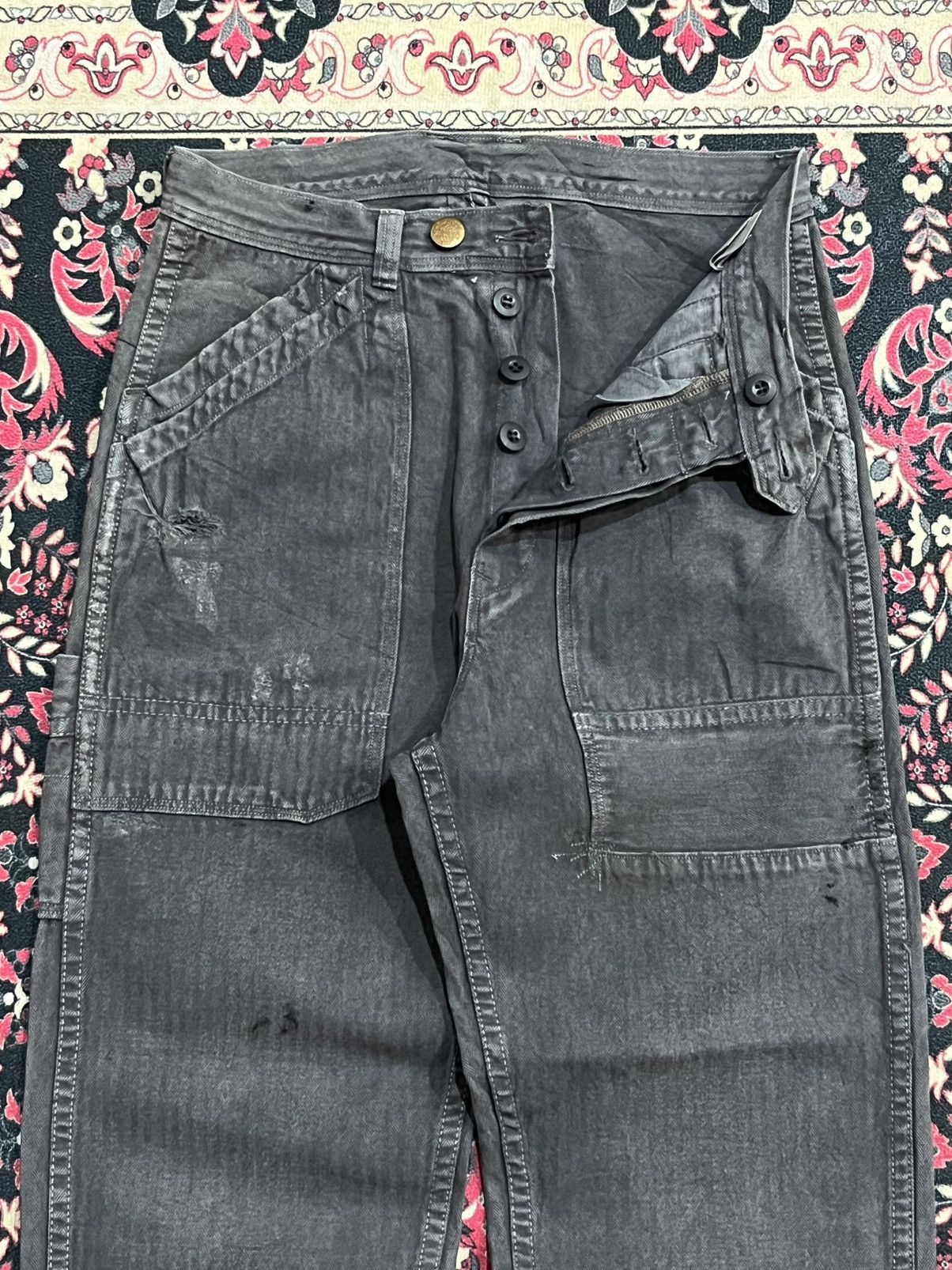 Carhartt Vintage Japan RNA Inc. Grey Carpenter Distressed Pocket Pant Size US 28 / EU 44 - 5 Thumbnail