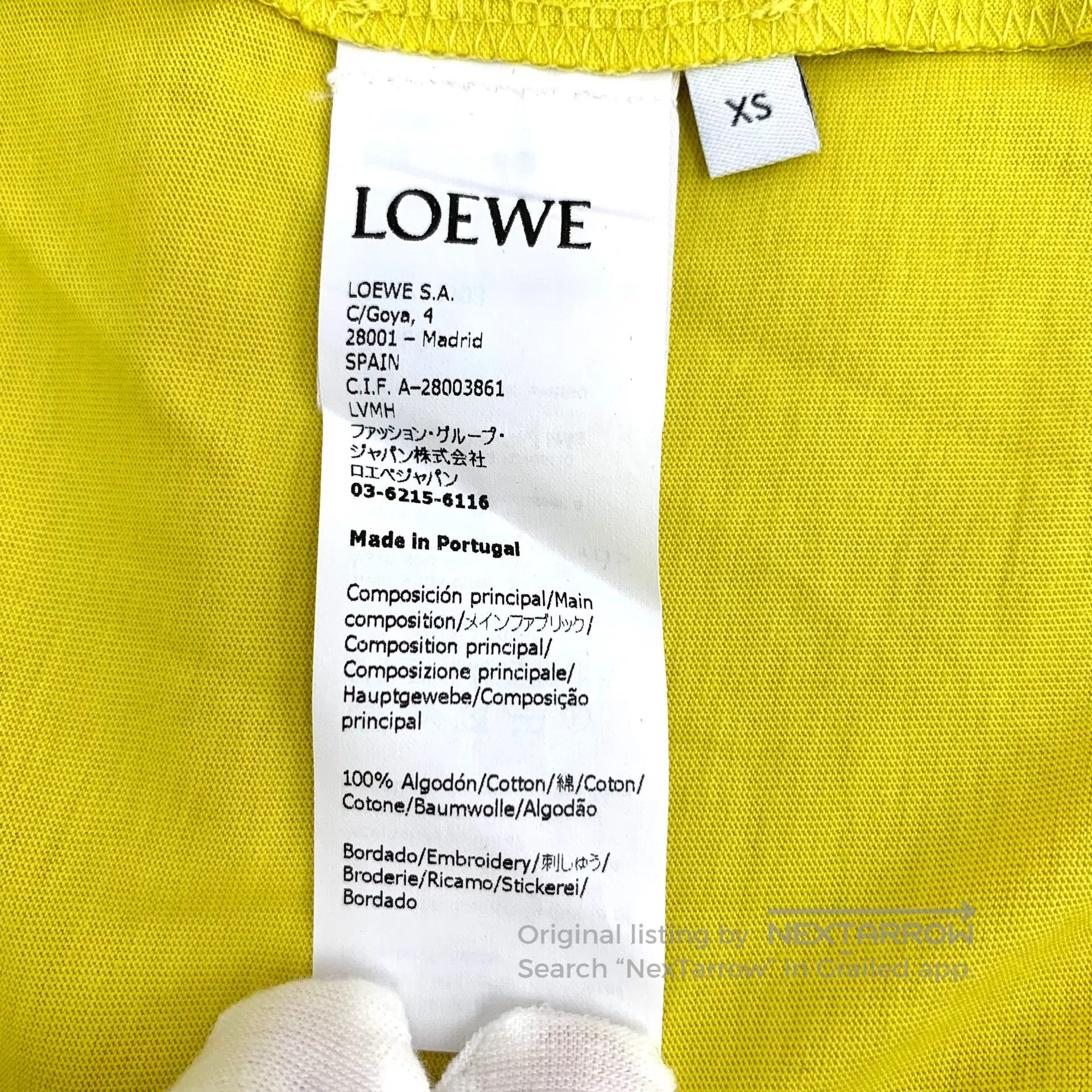 Loewe Loewe Yellow logo letter embroidery cotton round neck shor Size US XS / EU 42 / 0 - 8 Thumbnail