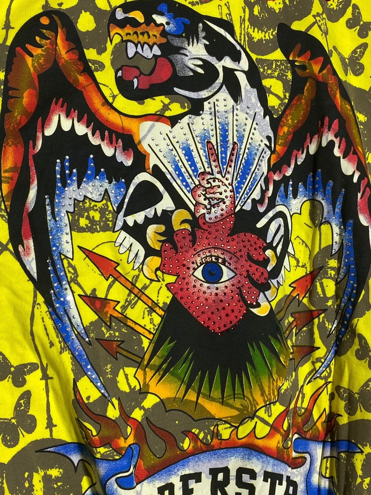 Ed Hardy Ed Hardy y2k hype streetwear all overprint zip up jacket Size US XL / EU 56 / 4 - 4 Thumbnail