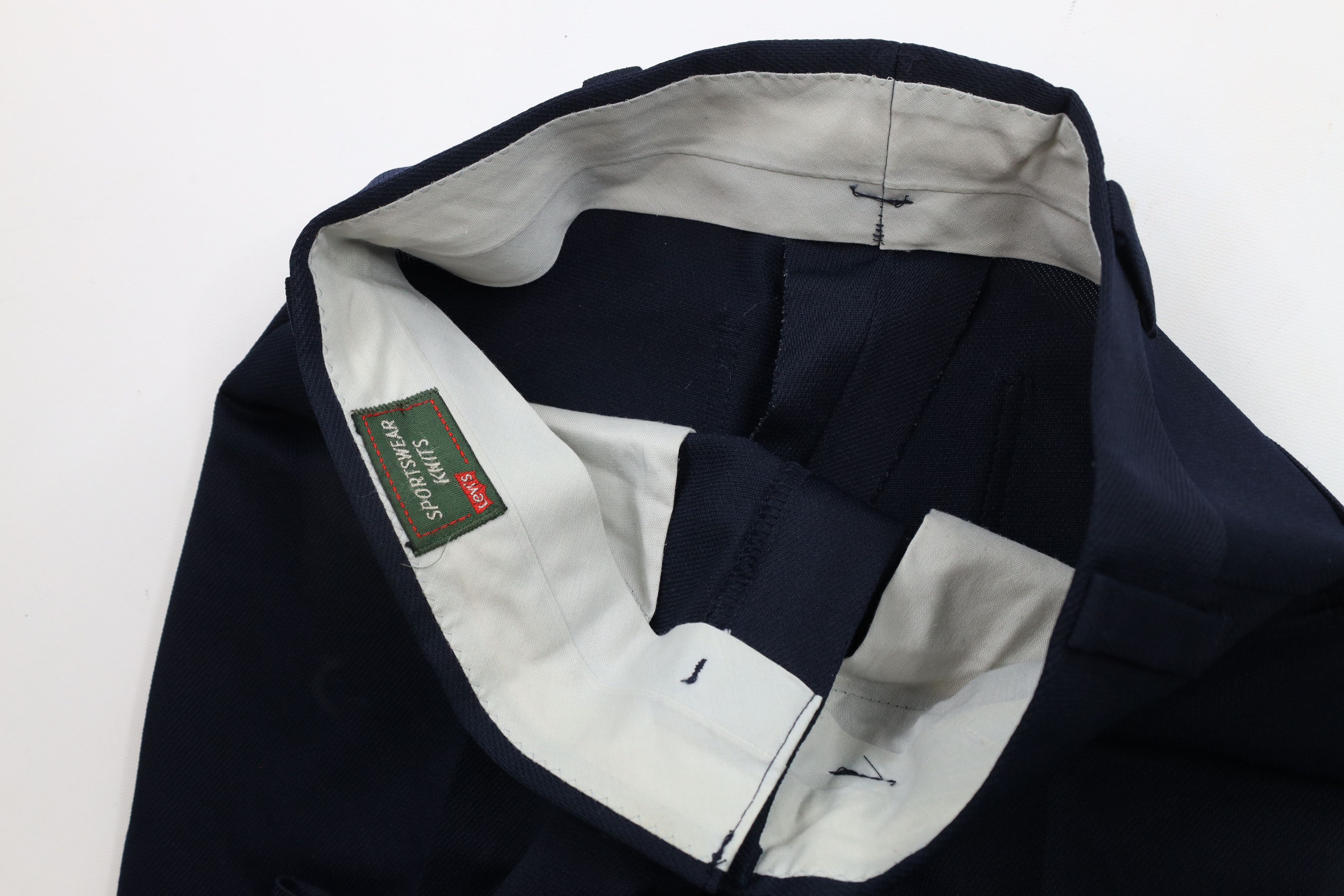 Levi's × Vintage Vintage 70s Levis Bell Bottoms Chino Pants Navy Blue USA Size US 32 / EU 48 - 6 Thumbnail
