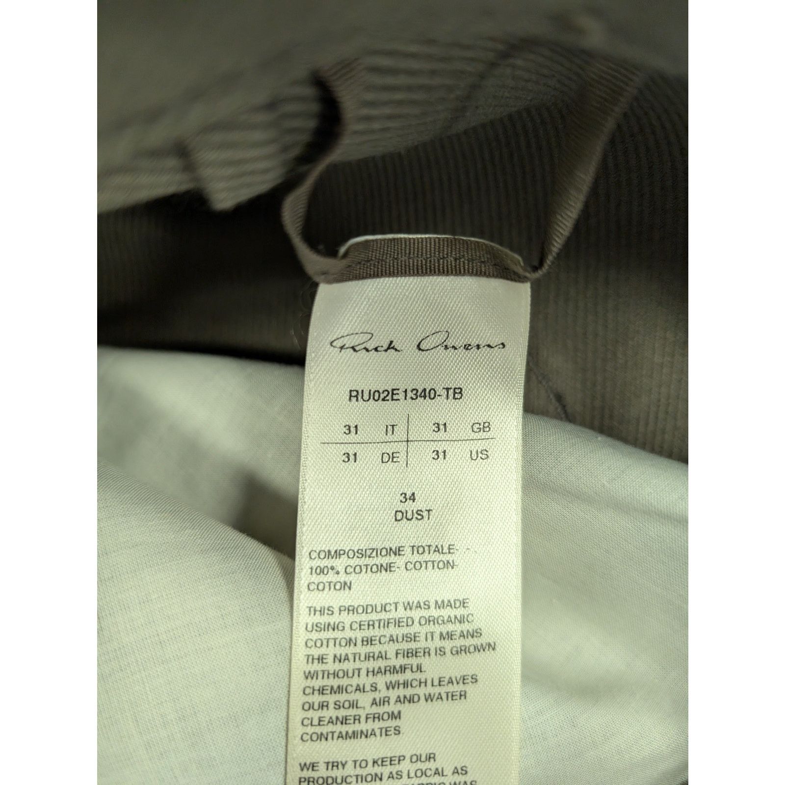 Rick Owens o1rshd1 Double Cargo Pants in Dust Size US 31 - 13 Thumbnail