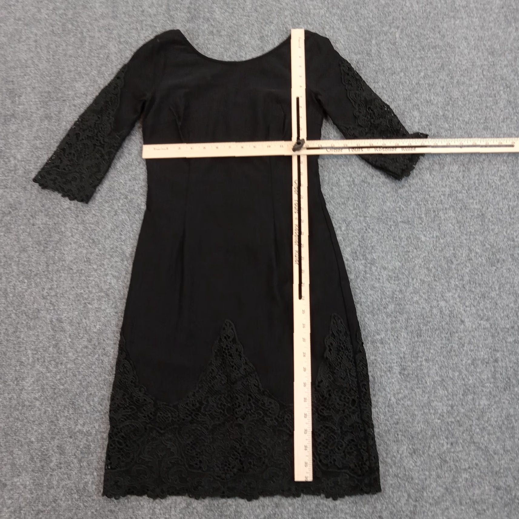 Lulus Lulus Shift Dress Womens Large Black Round Neck 3/4 Sleeve Knee Length Stretch Size L / US 10 / IT 46 - 2 Thumbnail
