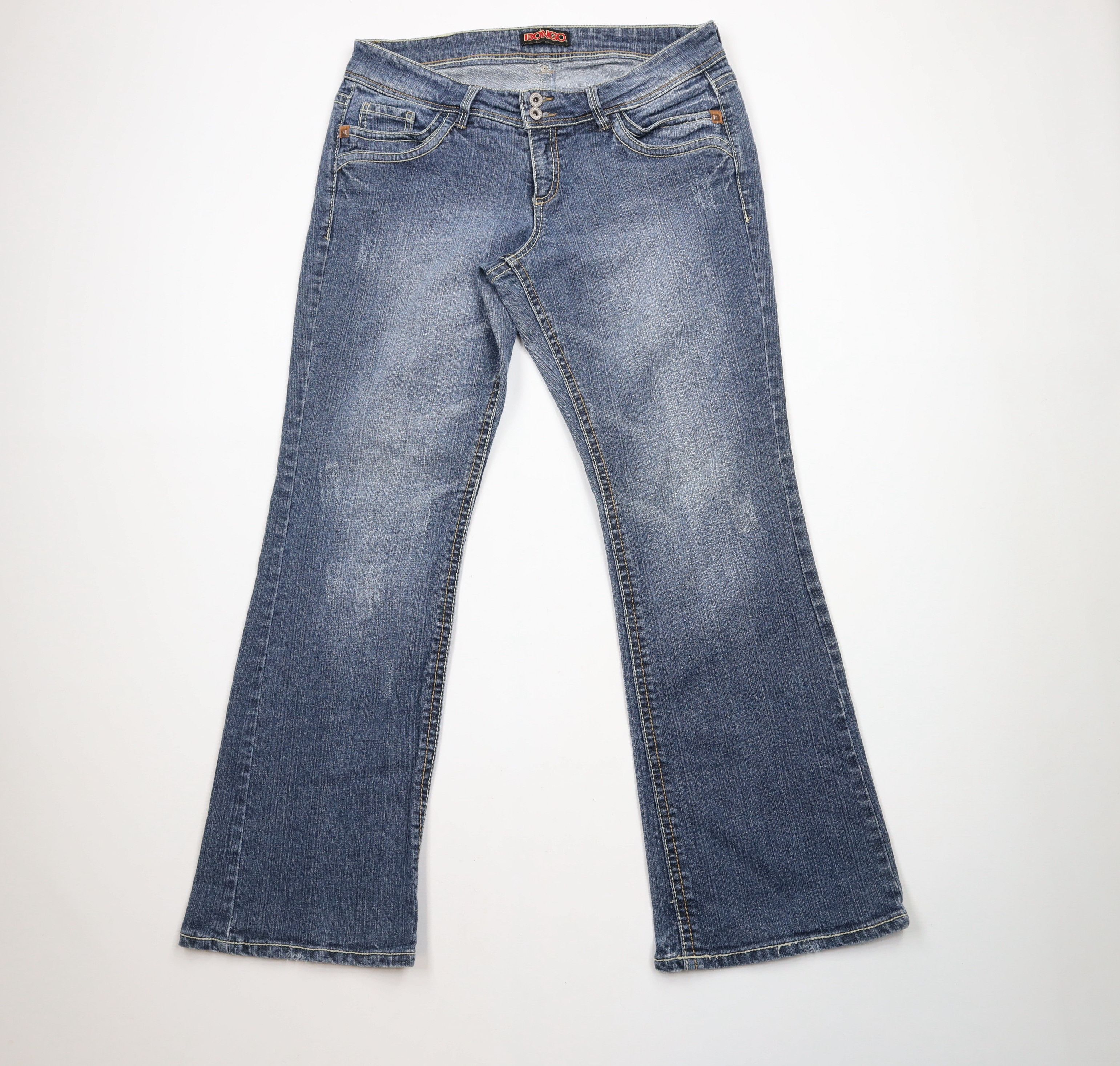 Vintage Vintage Y2K Streetwear Thick Stitch Flared Denim Jeans Size 40" / US 18 - 1 Thumbnail