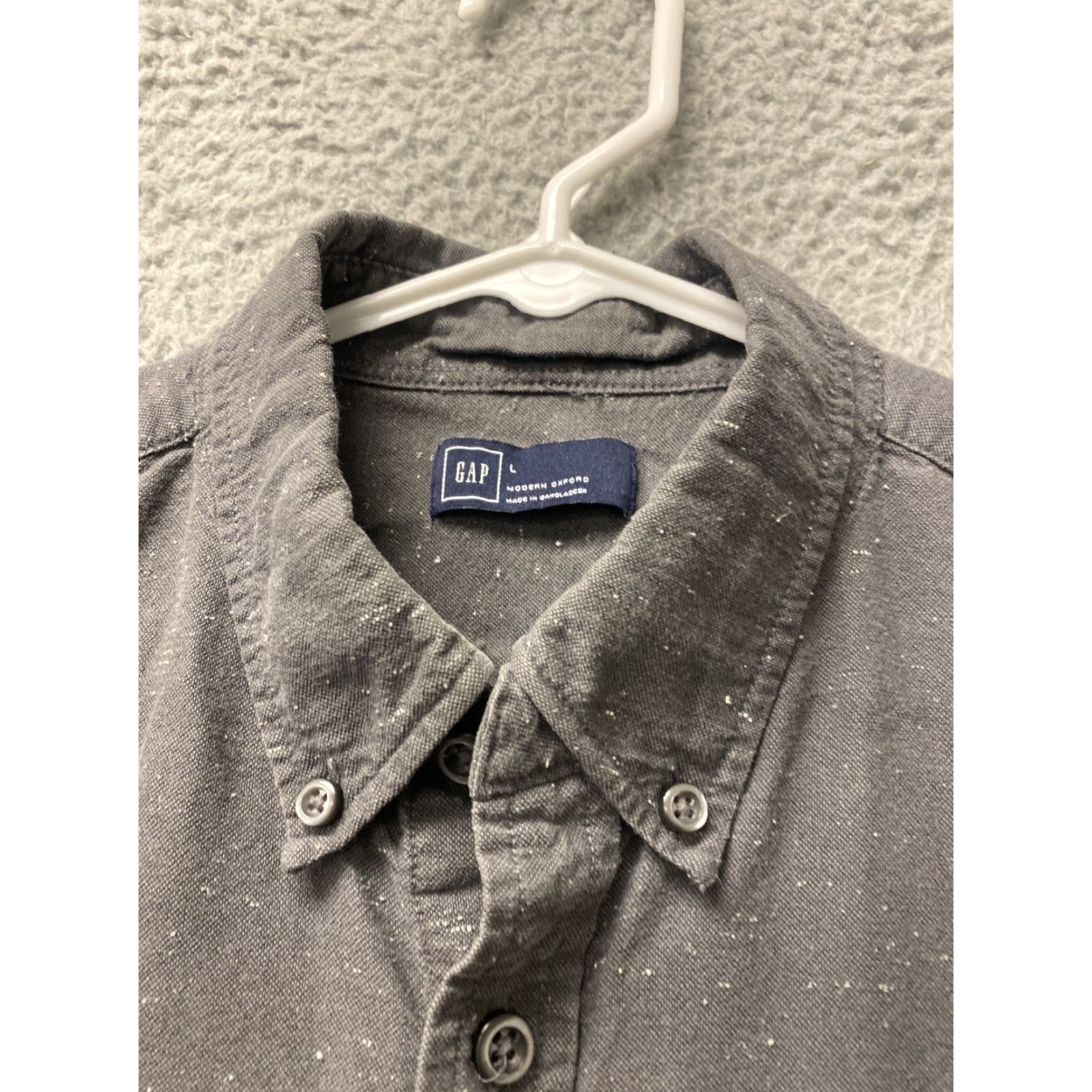 Gap GAP Shirt Mens Large Grey Knit Casual Button Long Sleeve / 102-32 Size US L / EU 52-54 / 3 - 4 Thumbnail