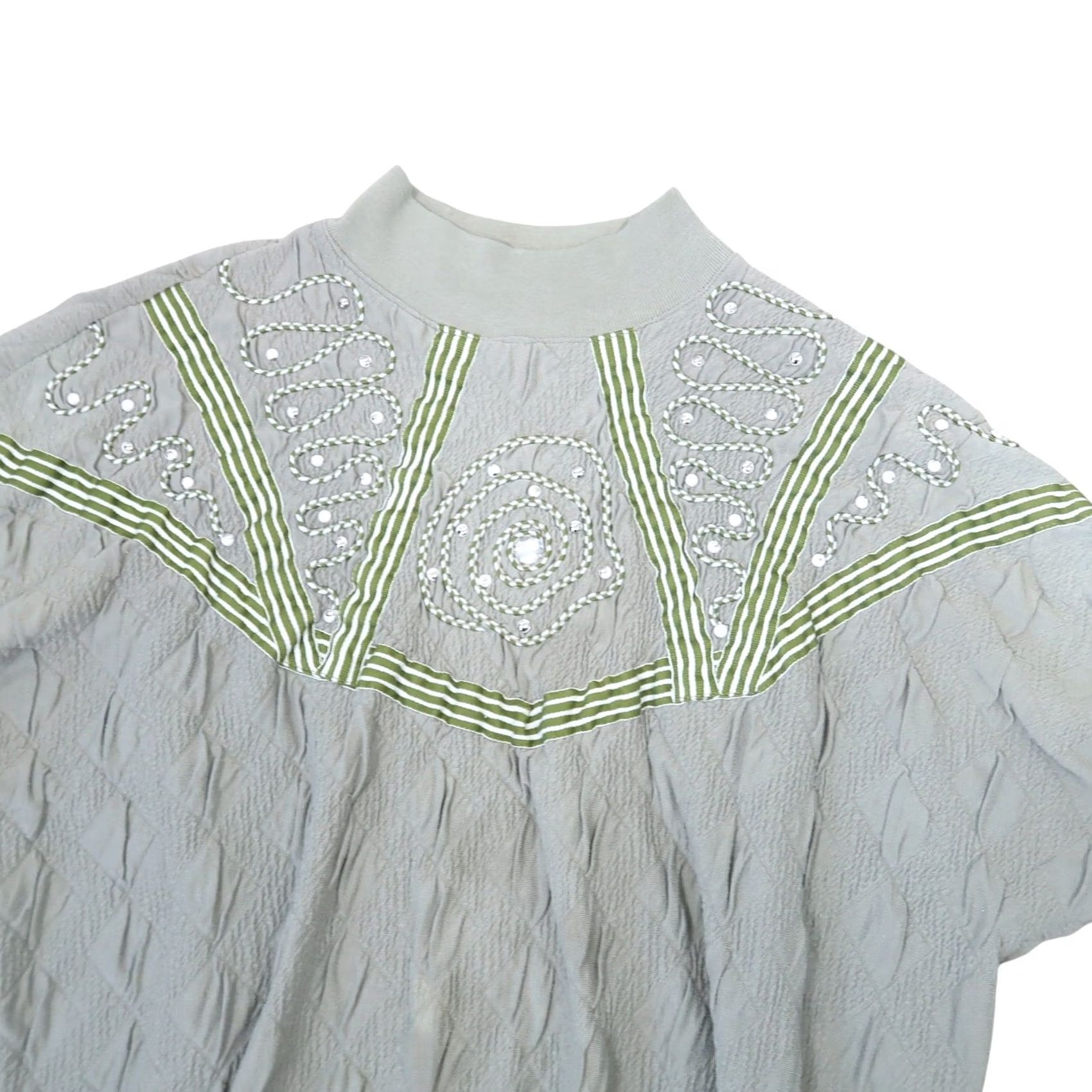 Vintage VINTAGE Adolfo Sport Sweatshirt L Green Rhinestone 80s Womens Size L / US 10 / IT 46 - 2 Thumbnail