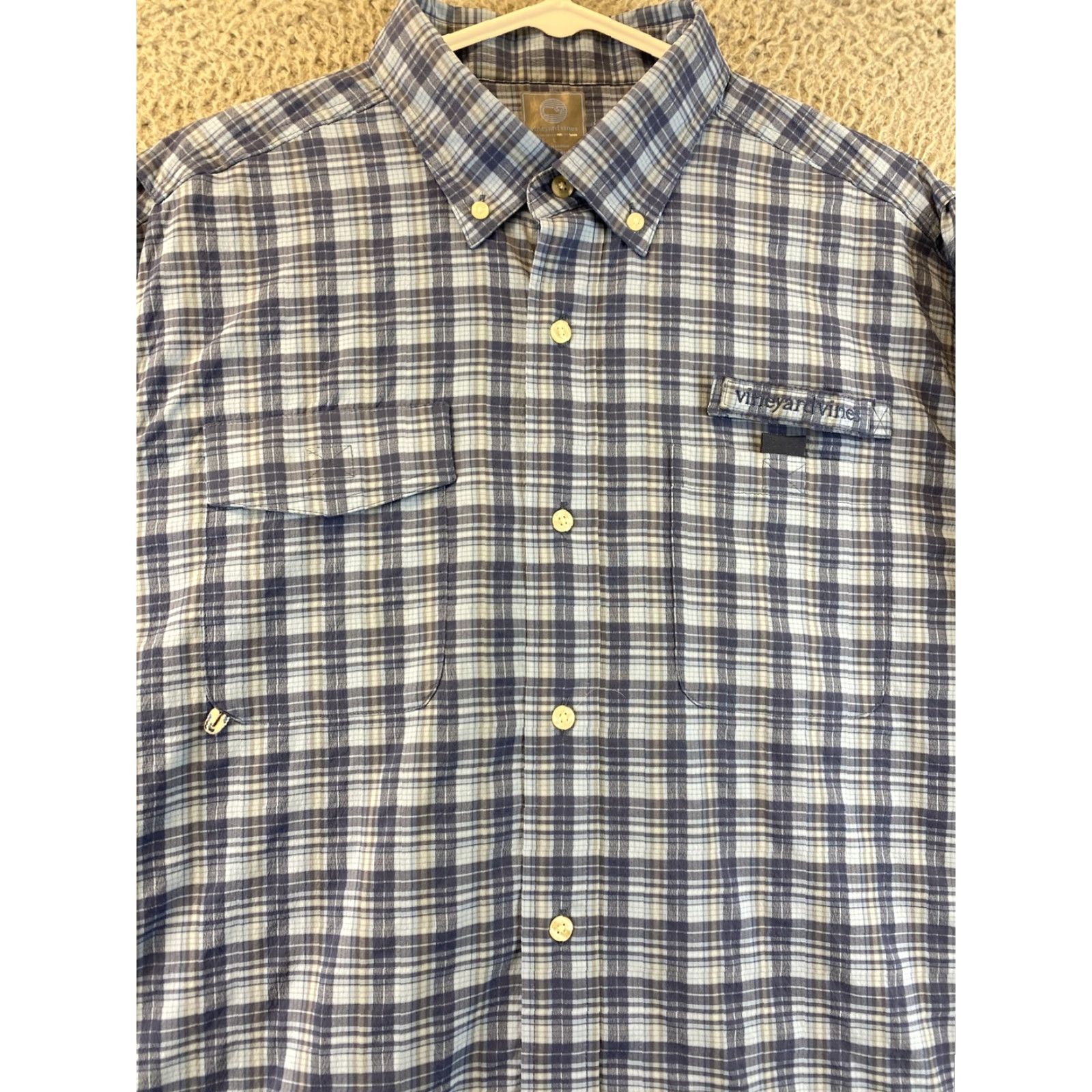 Vineyard Vines VINEYARD VINES Men’s Button-Up Shirt L Blue Check Whale Logo Long Sleeve Casual Fall Spring Winter Size US L / EU 52-54 / 3 - 4 Thumbnail