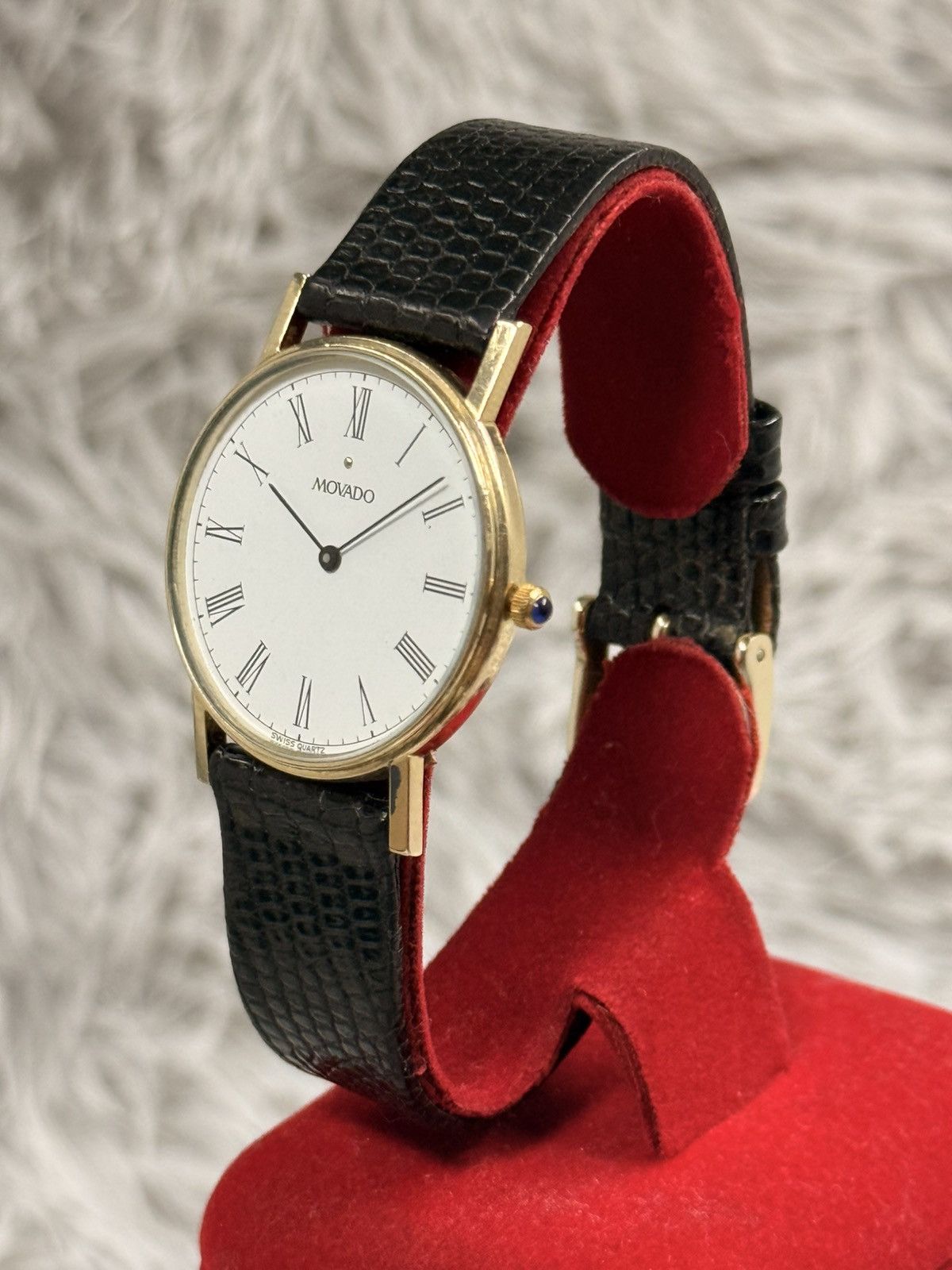 Vintage MOVADO ETA Swiss Quartz Men’s Watch 14K Solid Gold Size ONE SIZE - 4 Thumbnail