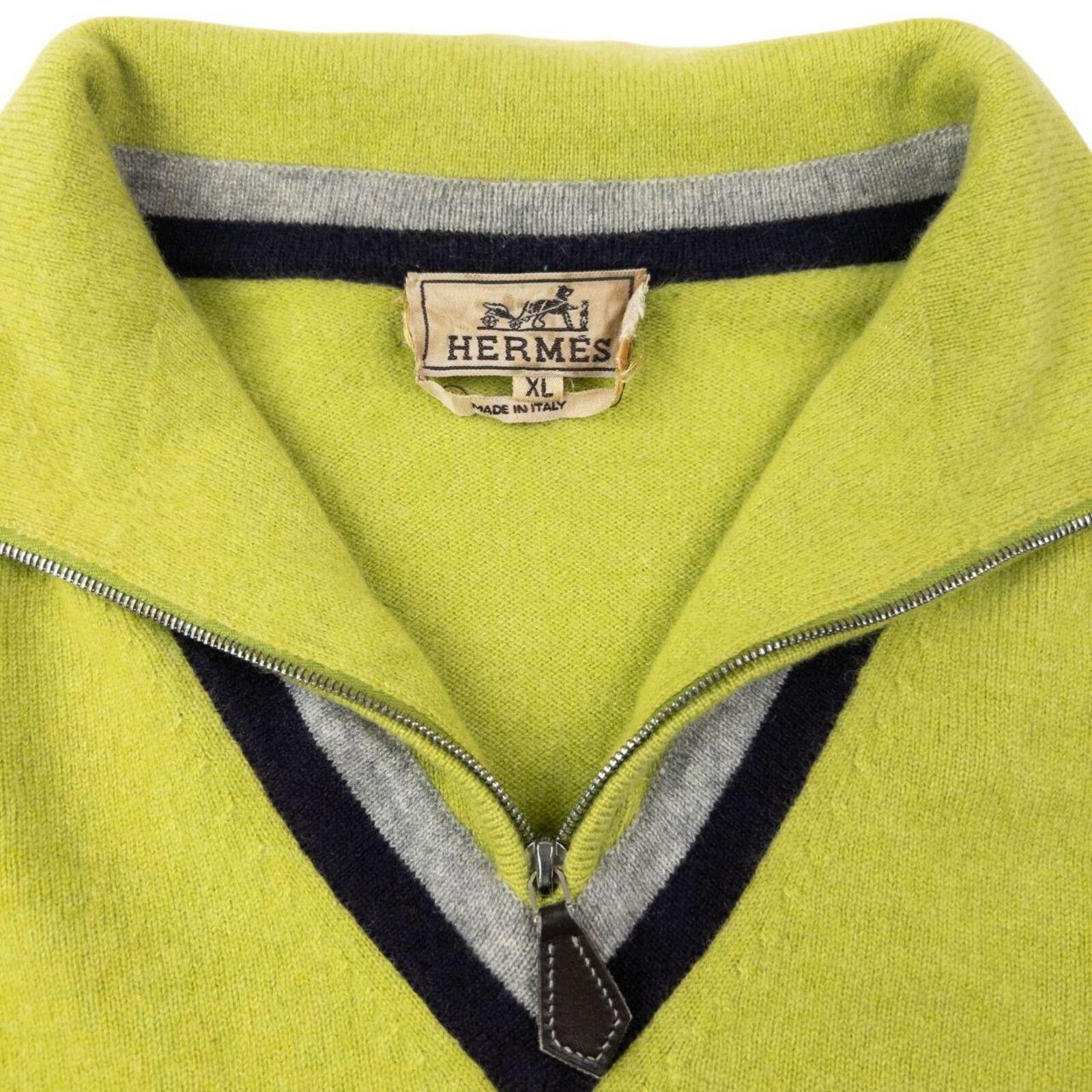 Hermes Vintage 90s Hermès Q Zip Cashmere Jumper Size XL Size US M / EU 48-50 / 2 - 4 Thumbnail
