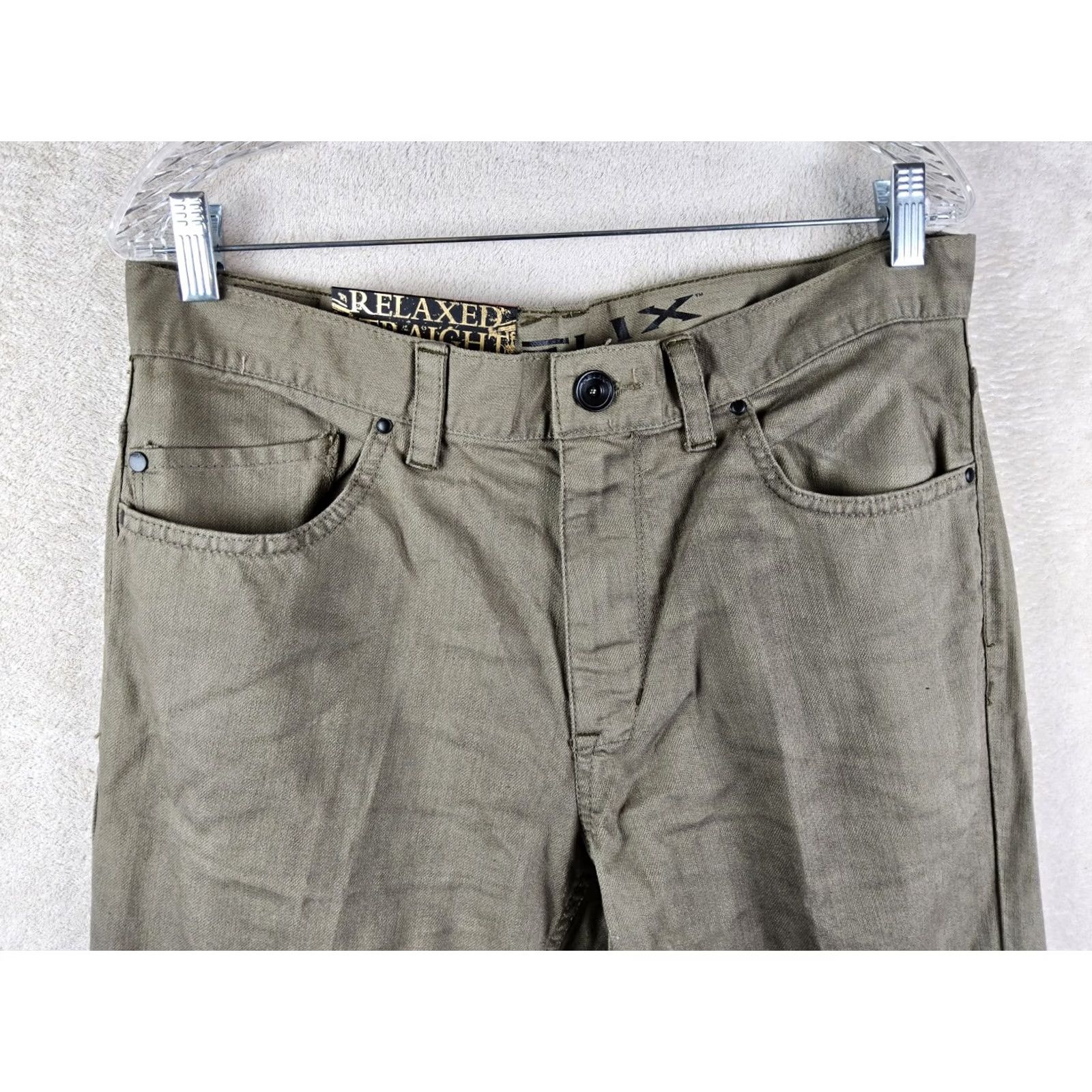 Denime Helix N56 Men’s Relaxed Straight Brown Denim Jeans 34x30 Jeans Regular 5-Pocket Belt Loops Cotton Denim Mens Black? Size US 34 / EU 50 - 2 Thumbnail