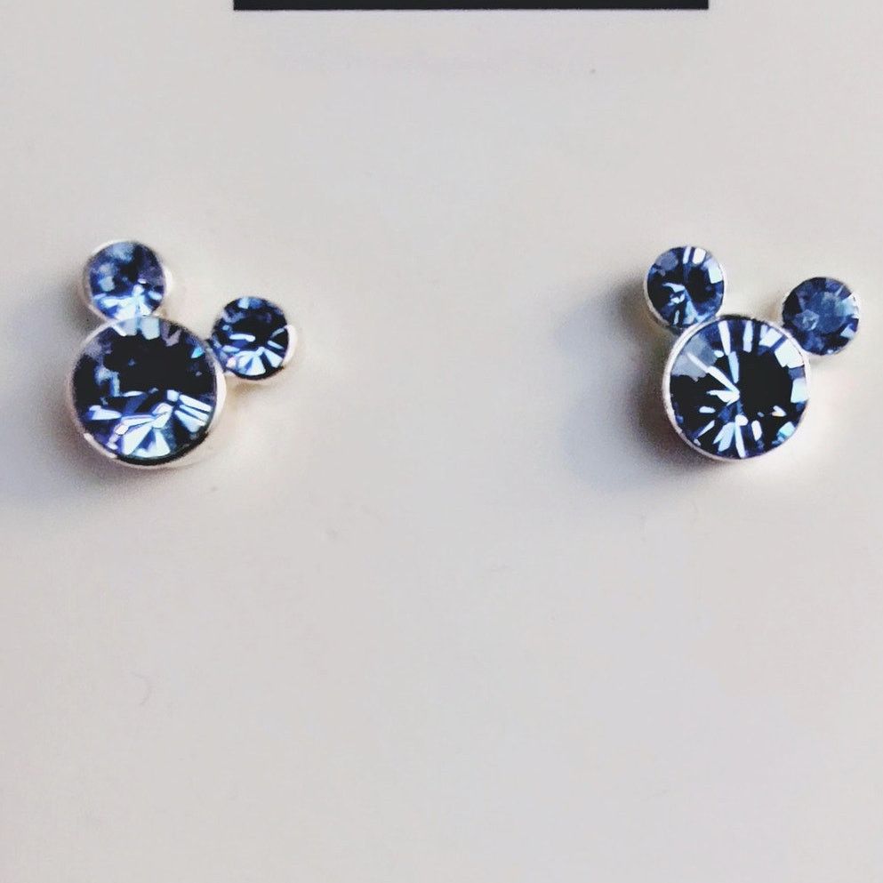 Disney Disney Mickey Mouse Blue Rhinestone Stud Earrings NIB Size ONE SIZE - 3 Thumbnail