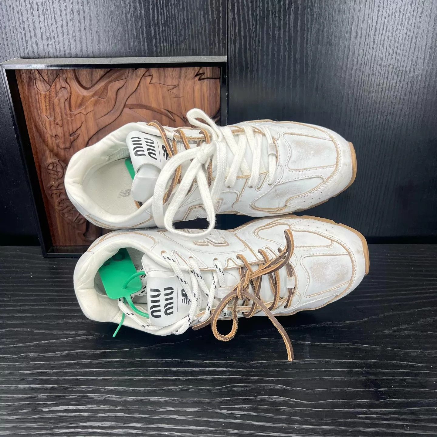 Miu Miu MIU MIU nb530 women's Distressed White 37.5 Size US 7 / IT 37 - 8 Thumbnail