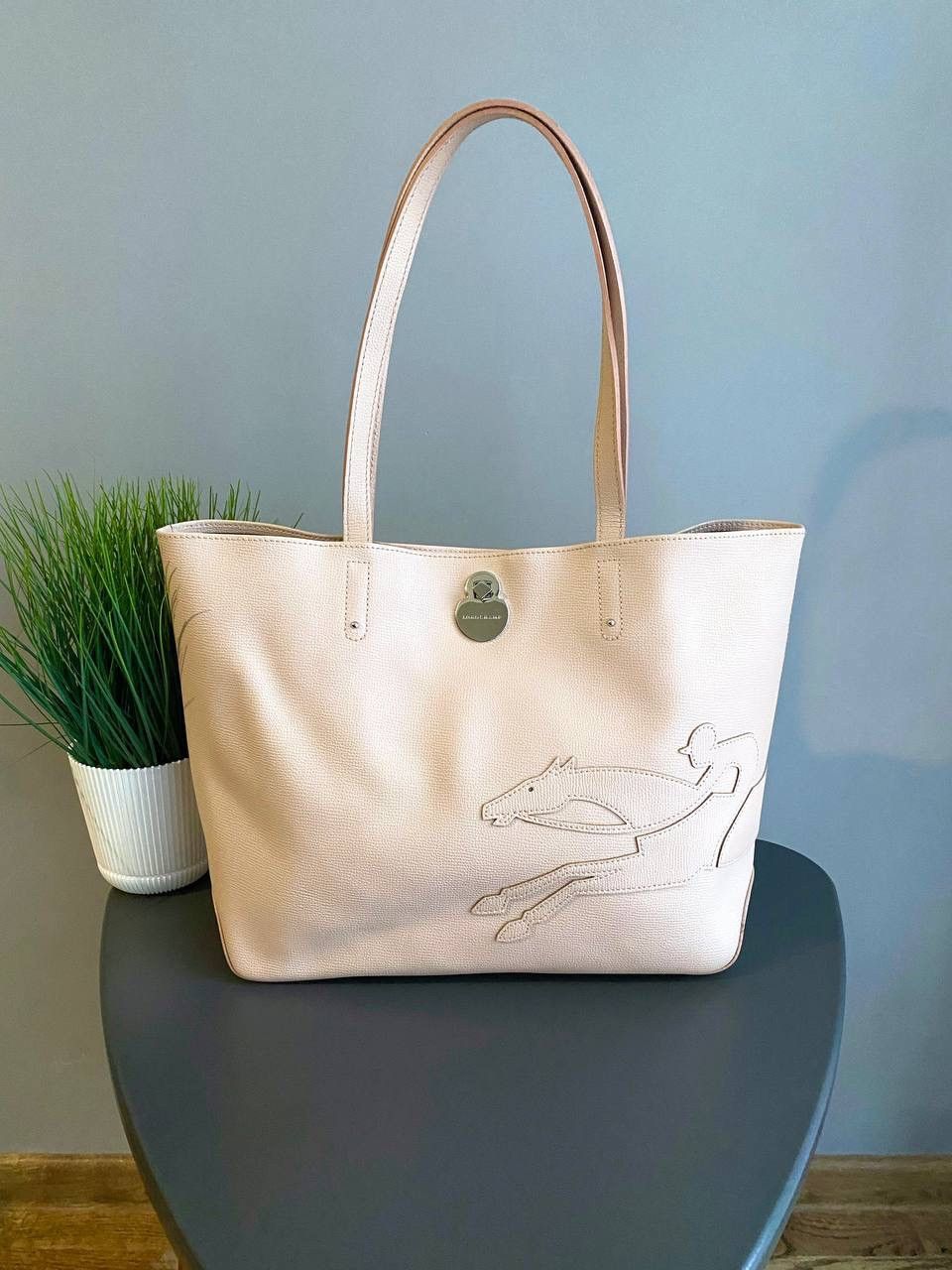 Longchamp Longchamp Shop It Tote Leather Light Pink Hand Bag Size ONE SIZE - 1 Thumbnail
