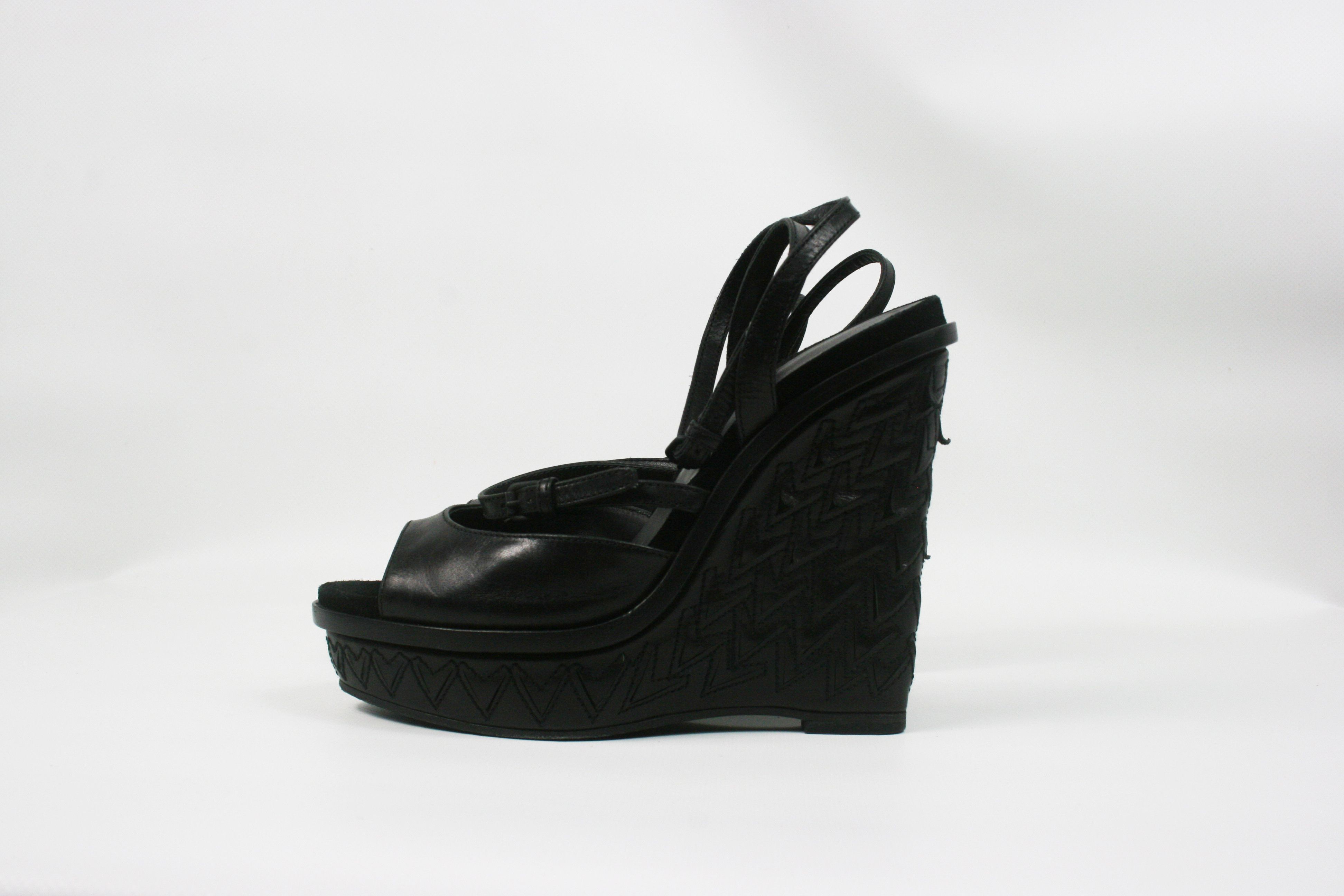 Bottega Veneta Wedge Tanned Leather Sandals Size US 8 / IT 38 - 3 Thumbnail