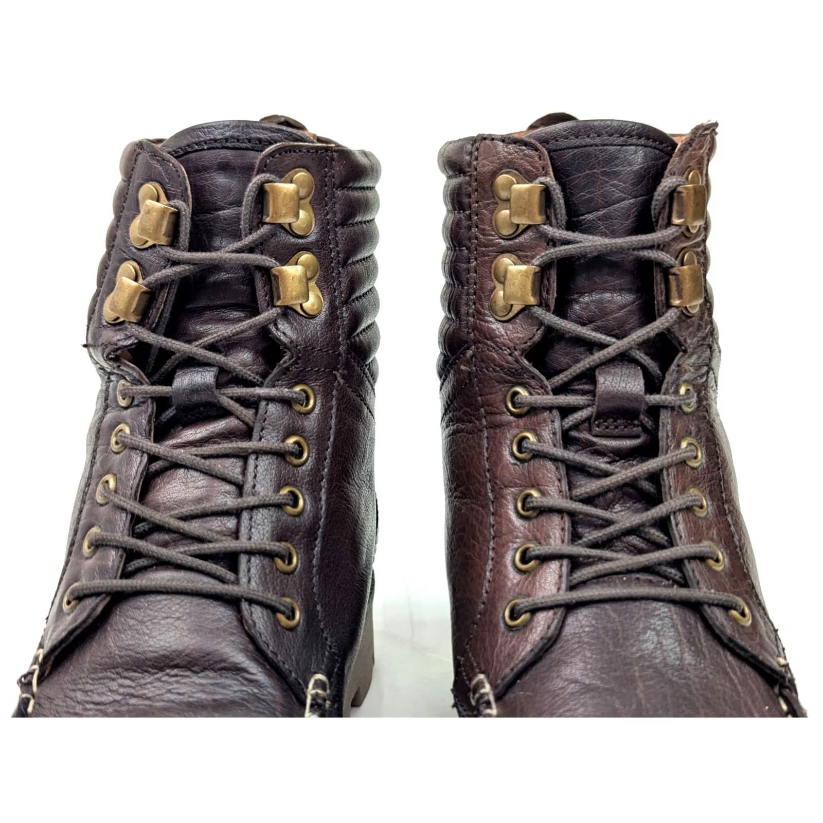 Lands' End Lands End Leather Lug Hiker Boots Men 9D Brown Mid Calf 8" Tall EUC Lace Up Boot Mens Brown Leather Lug Hiker 9D Size US 9 / EU 42 - 7 Thumbnail