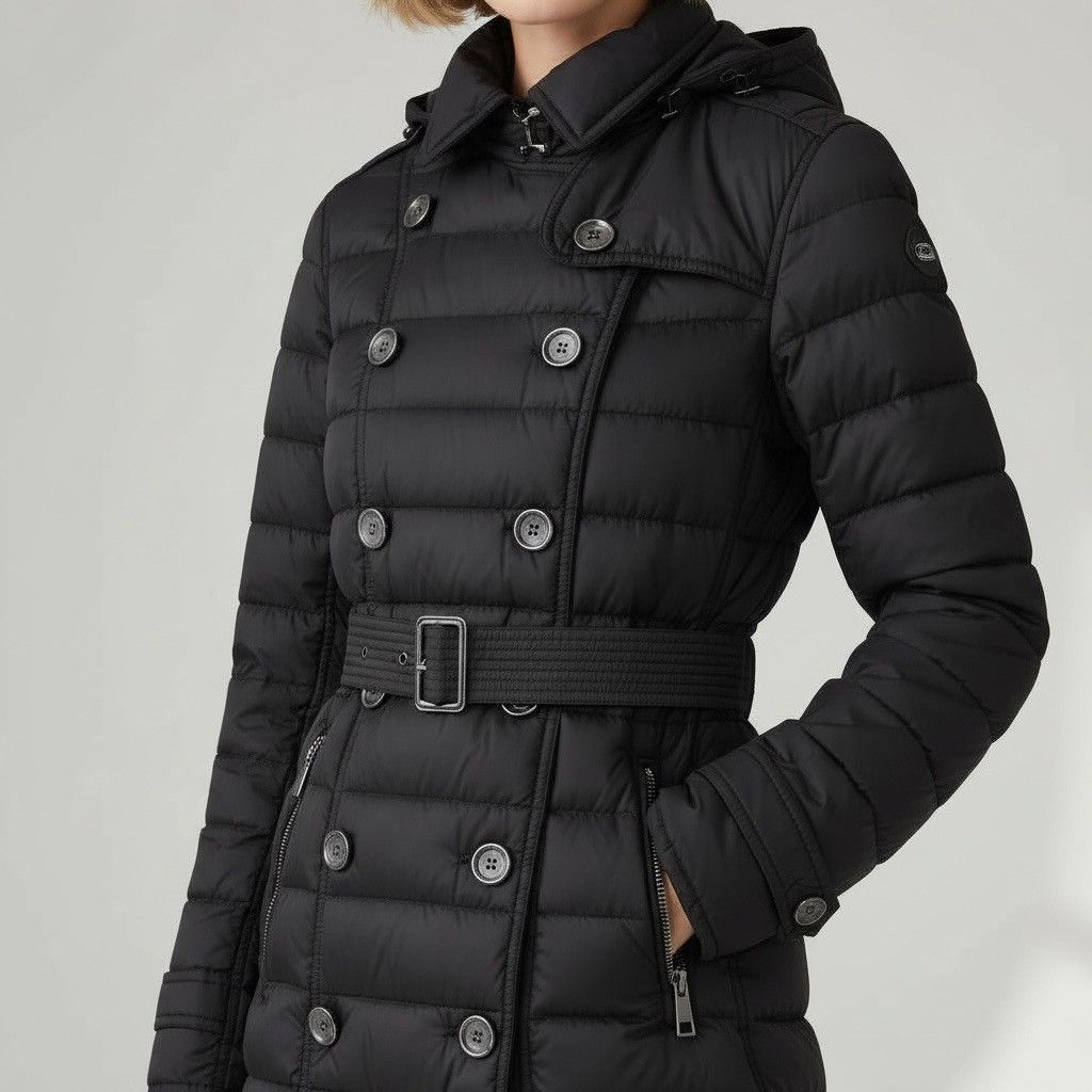 Burberry BURBERRY Brit Women's Black Belted Down Puffer Jacket Sz.S Size S / US 4 / IT 40 - 2 Thumbnail