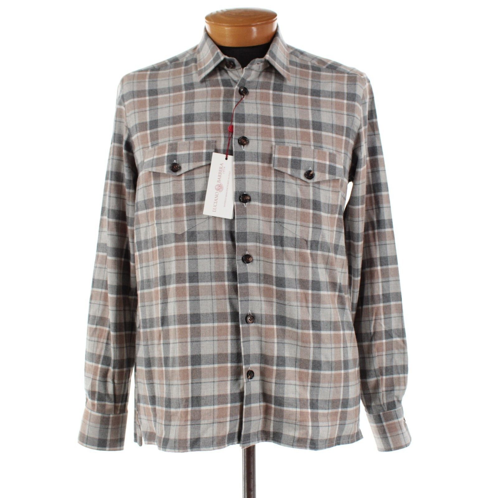 Luciano Barbera Luciano Barbera Overshirt Size M US In Gray Cotton Size US M / EU 48-50 / 2 - 1 Thumbnail