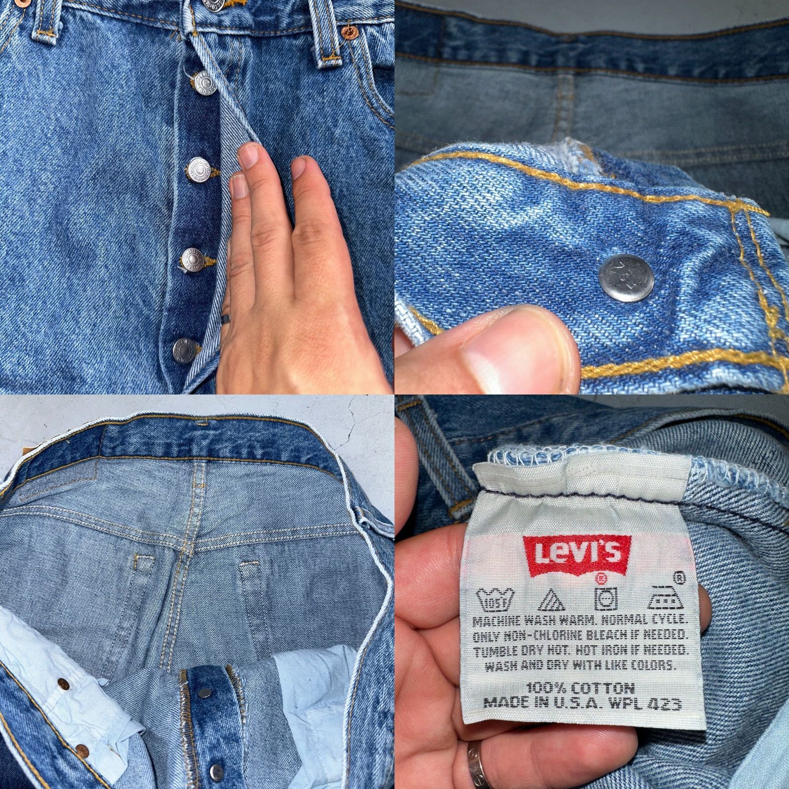 Levi's VINTAGE Levi's 501 Jeans Men Adult Regular Fit Straight Leg 90s USA Blue Medium Wash 38x30 Size US 38 / EU 54 - 8 Thumbnail