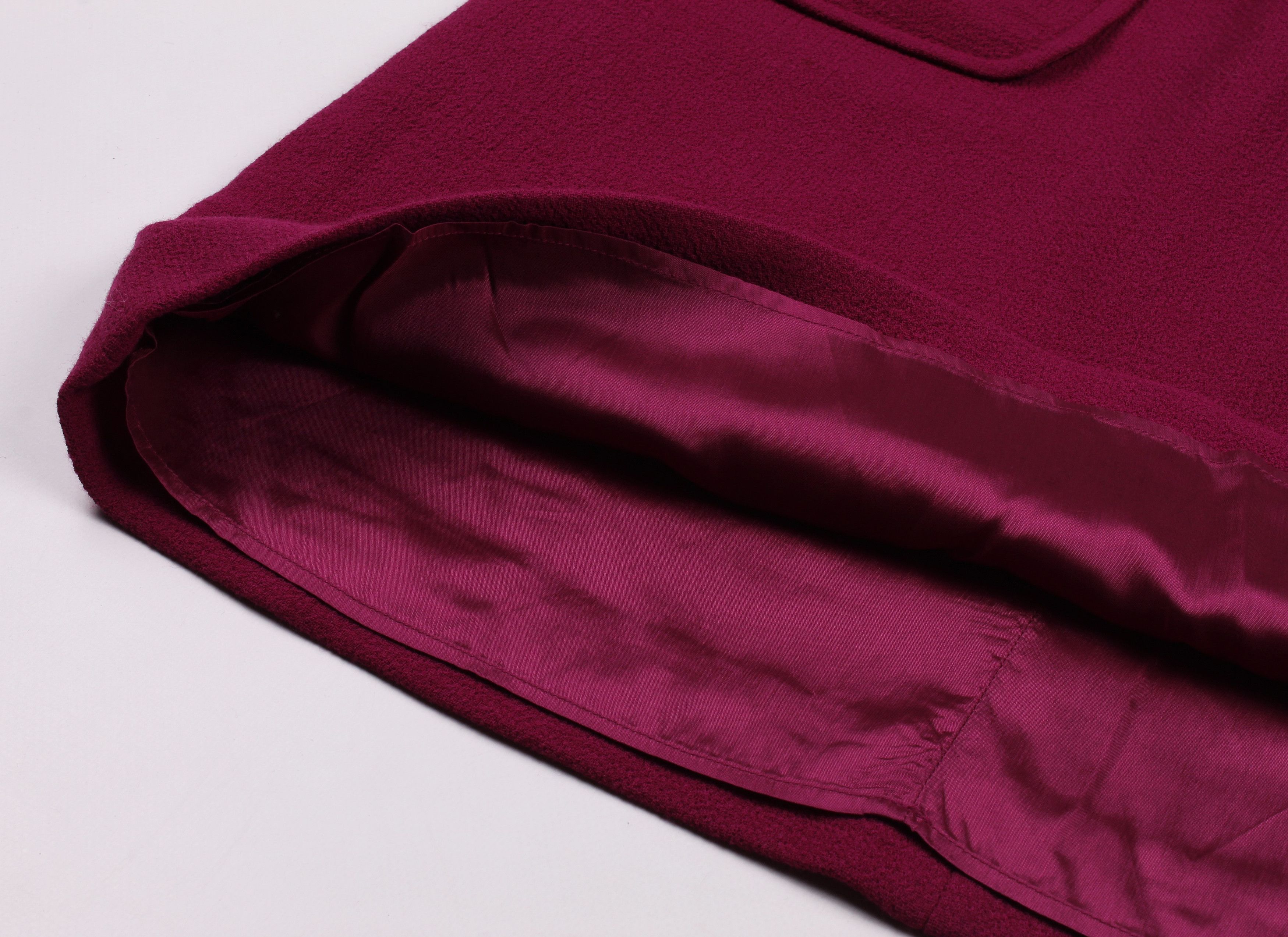 Valentino Red Valentino A - Line Raspberry Wool Skirt Size 28" / US 6 / IT 42 - 6 Thumbnail