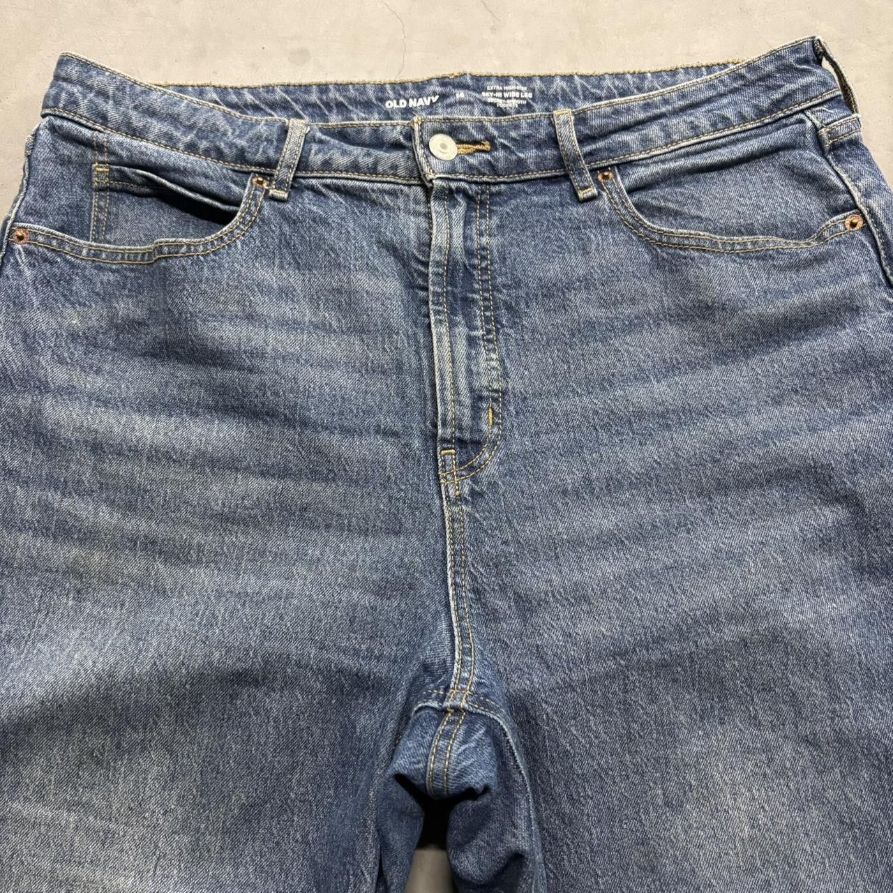 Old Navy Crazy Vintage Y2K 2000s Grunge Baggy Wideleg Old Navy Skater Style dark Wash Denim Jeans! Size US 34 / EU 50 - 4 Thumbnail