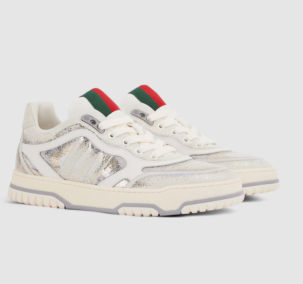 Gucci oc11z0126 Women's Gucci Re-Web Sneakers in White Size US 10 / IT 40 - 4 Thumbnail