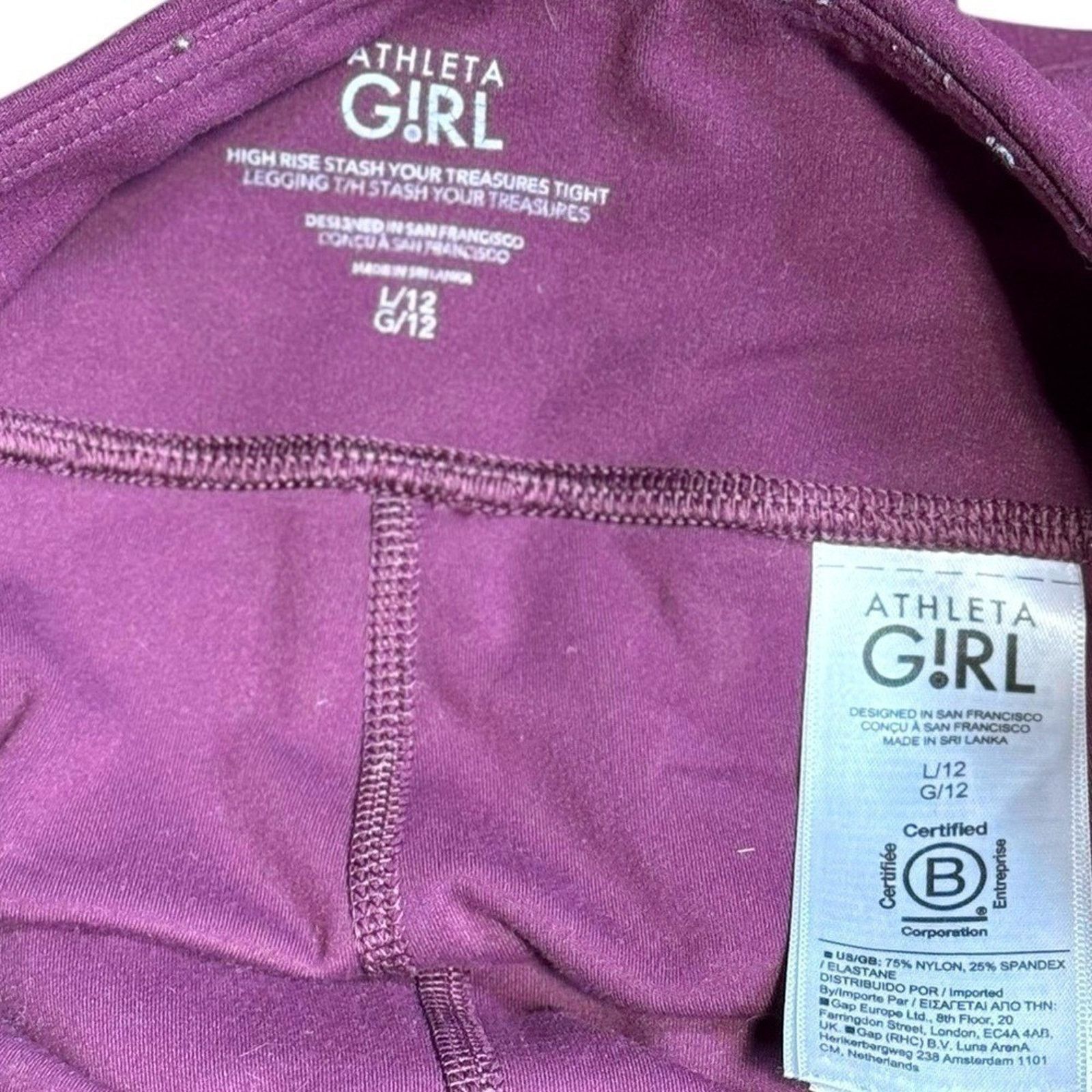 Athleta Athleta Girl Purple High Rise Stash Treasures Tight L12 Size 22" - 9 Thumbnail