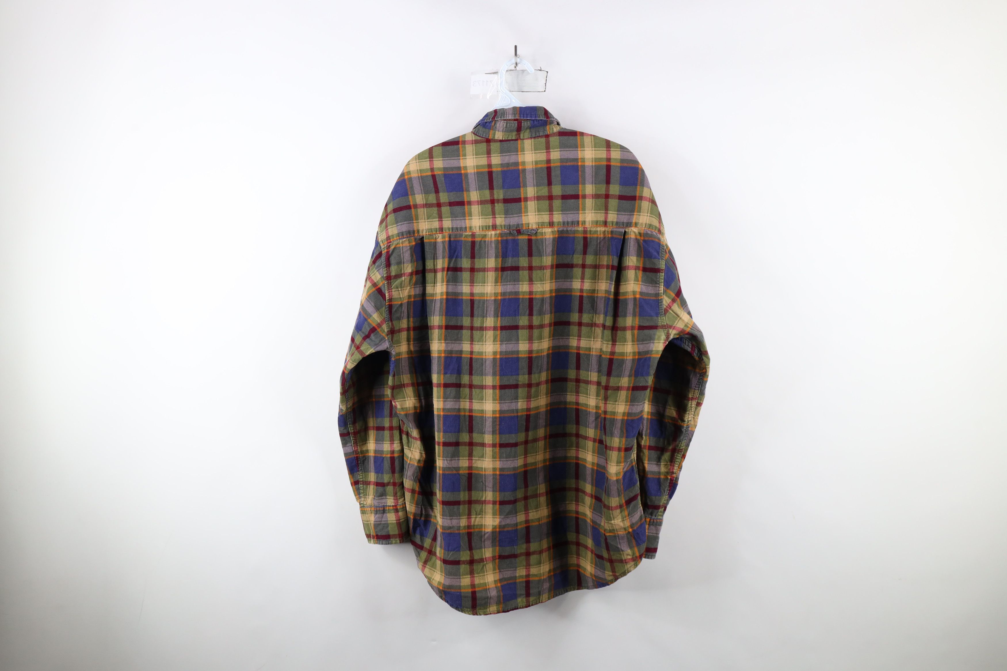 Vintage Vintage 90s Streetwear Plaid Corduroy Button Down Shirt Size US L / EU 52-54 / 3 - 10 Thumbnail