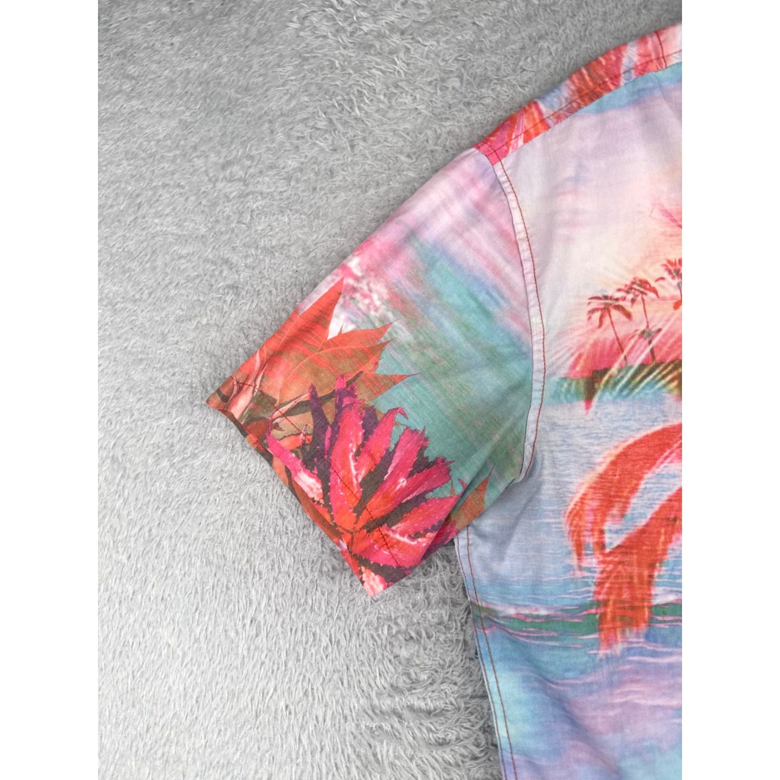 Rip Curl VINTAGE RIP CURL Shirt Men L Blue Floral Hawaiian Slim Cotton Blend Button-Up Short Sleeve Size US L / EU 52-54 / 3 - 3 Thumbnail