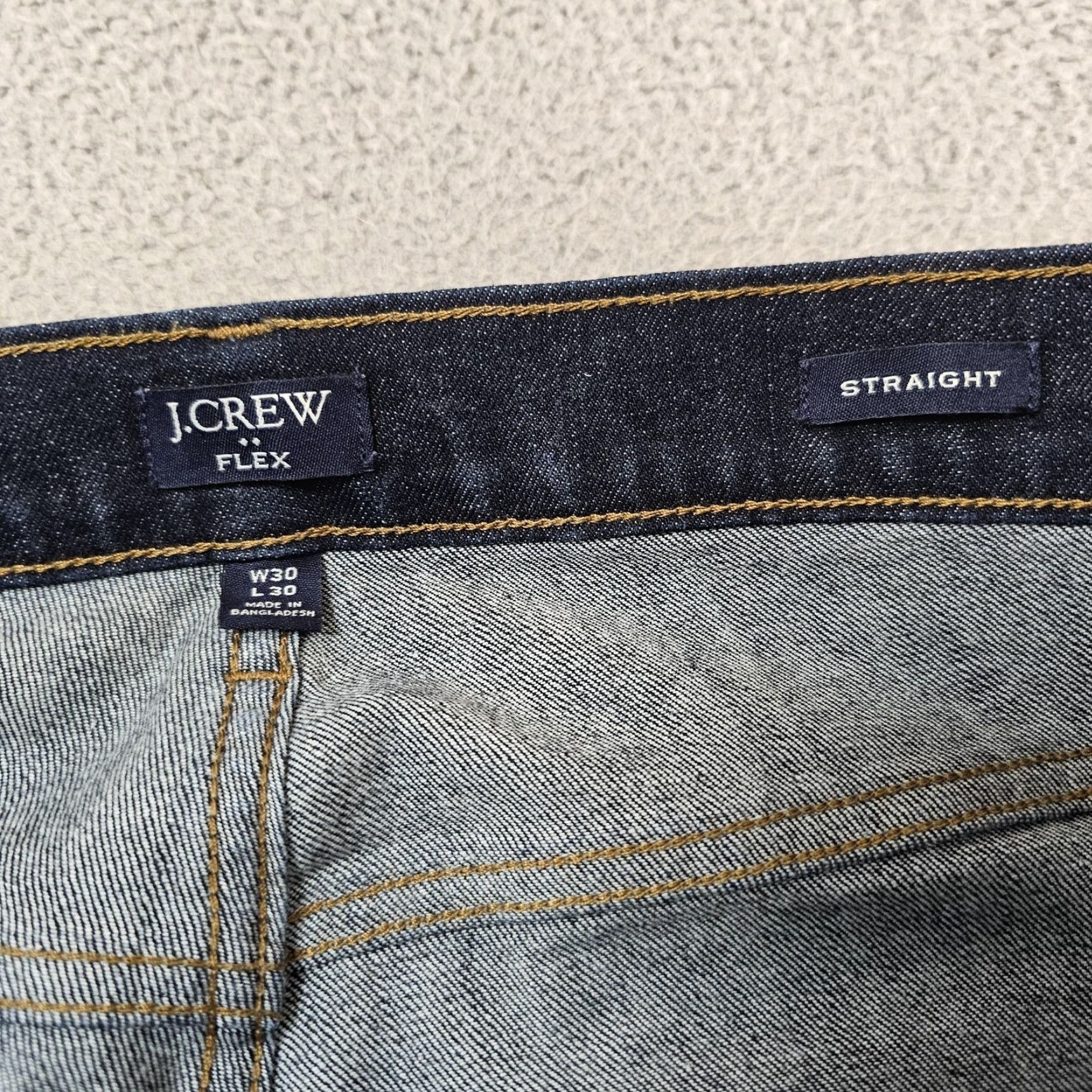J.Crew J.Crew Flex Straight Jeans Mens 30x30 Dark Wash Denim Stretch Classic Fit Blue Cotton Blend Zip Front Pocketed Size US 30 / EU 46 - 3 Thumbnail