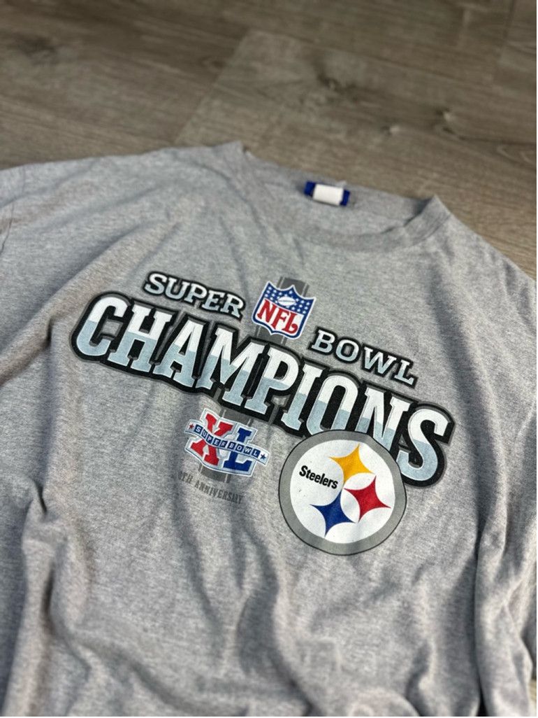 Reebok Vintage Reebok Steelers Super Bowl Champions T-shirt XL Gray Size US XL / EU 56 / 4 - 2 Thumbnail