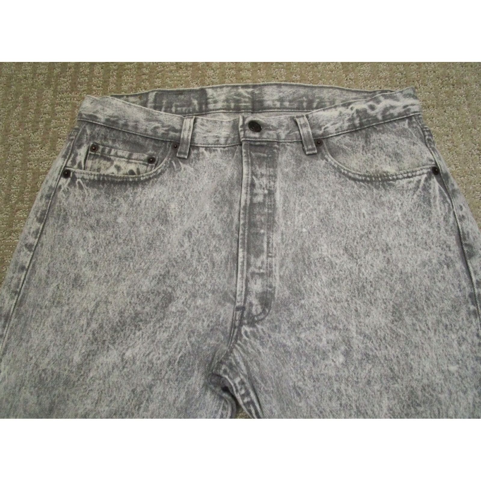 Levi's Levi's 501 Jeans Men's 36x30 Acid Wash Gray Button Fly Vintage USA 90s Straight Regular Denim Jeans Size US 36 / EU 52 - 2 Thumbnail