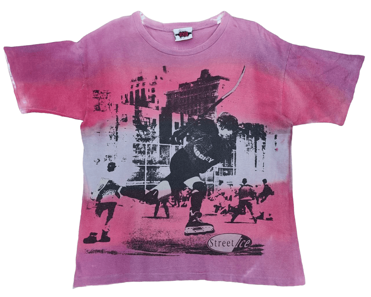 image of 80's Vintage Full Print Ice Hockey Nhl in Faded Maroon, Men's (Size Medium)