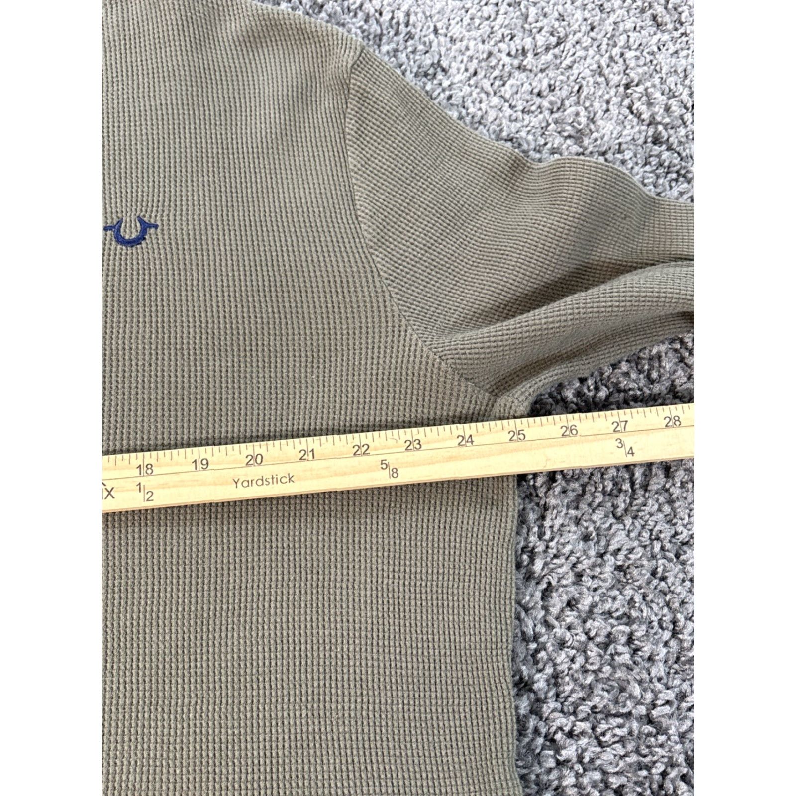 True Religion True Religion Henley Shirt Long Sleeve Button 2XL Mens Green Casual Size US XXL / EU 58 / 5 - 3 Thumbnail