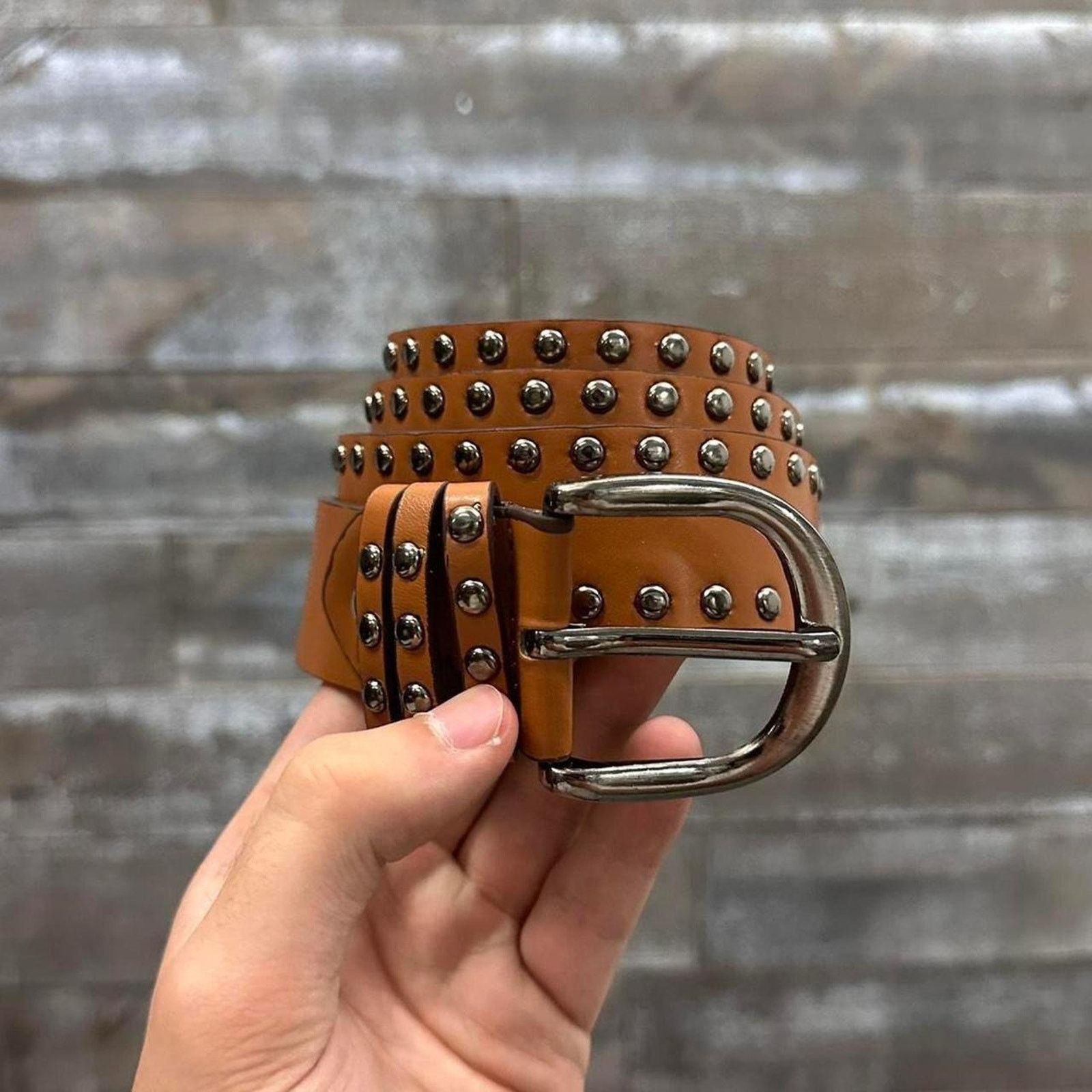 Other Brown caramel studded western style Size 32 - 1 Thumbnail
