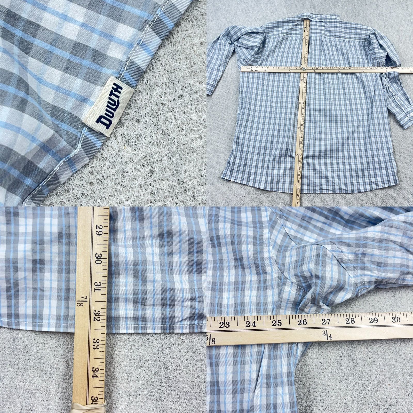 Vintage Duluth Trading Shirt Mens 2XL Tall Blue Plaid Button Up Untucked Fit Performance Size US XXL / EU 58 / 5 - 8 Thumbnail