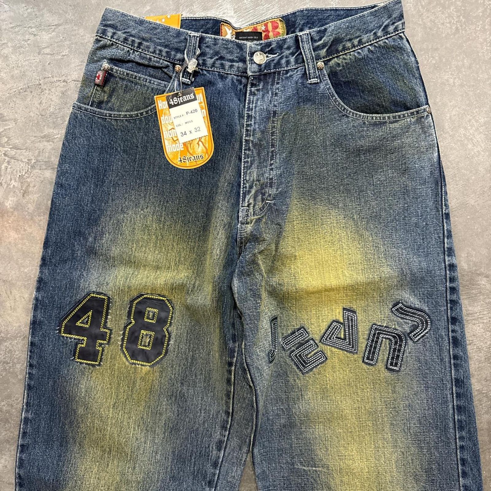 Vintage Vintage Deadstock Y2K Distressed Washed Bootcut Denim Jeans Size US 34 / EU 50 - 2 Thumbnail