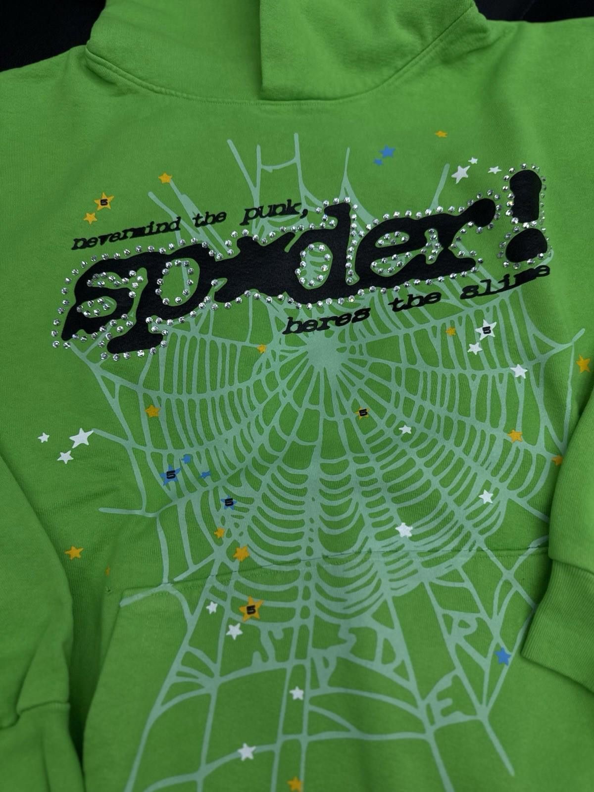Sp5der Sp5der Worldwide Green Slime Stone Crystal Hoodie Size (XL) Size US XL / EU 56 / 4 - 3 Thumbnail