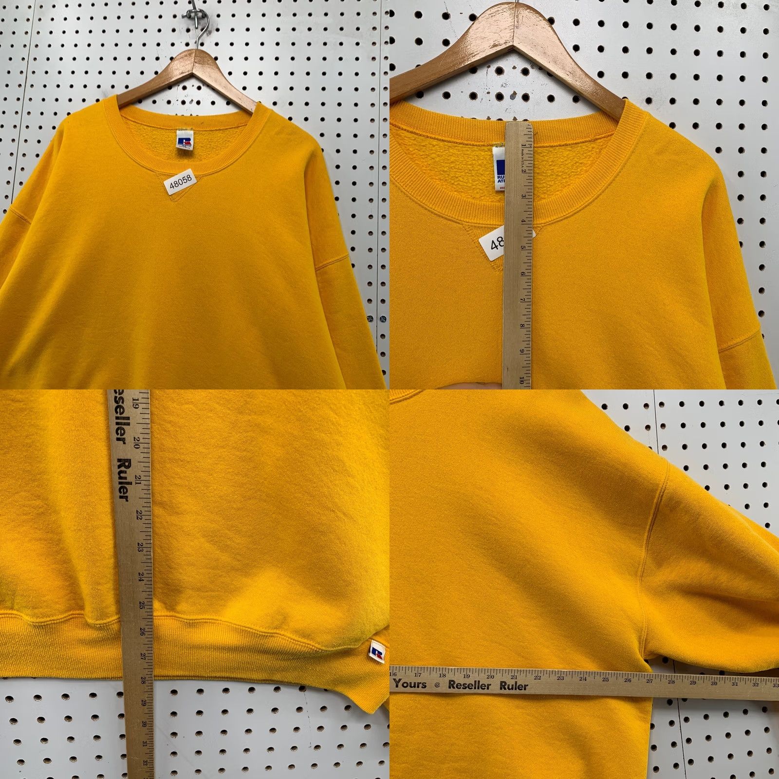 Russell Athletic VINTAGE Russell Athletic Sweatshirt Mens 2XL Yellow Crewneck USA 90s Fleece Cotton Sweatshirt Mens Size US XXL / EU 58 / 5 - 8 Thumbnail