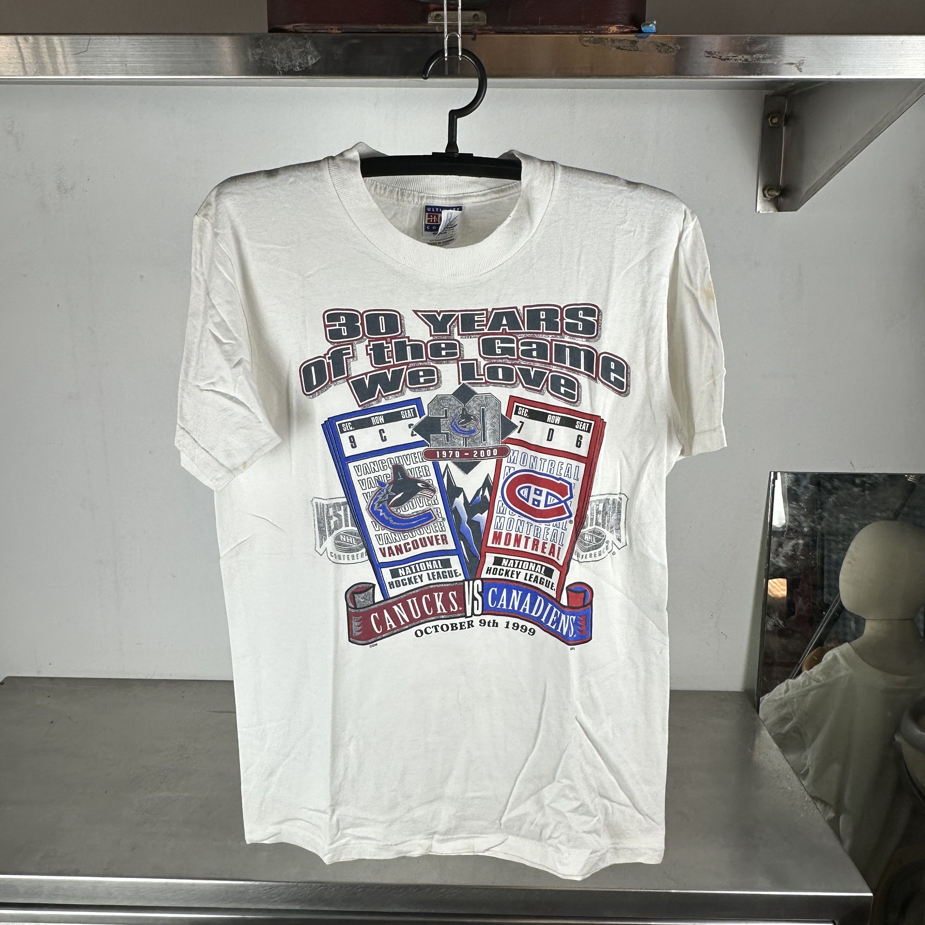 Vintage 1999 Canucks VS Canadiens The Game We Love NHL T-shirt Size US M / EU 48-50 / 2 - 1 Thumbnail