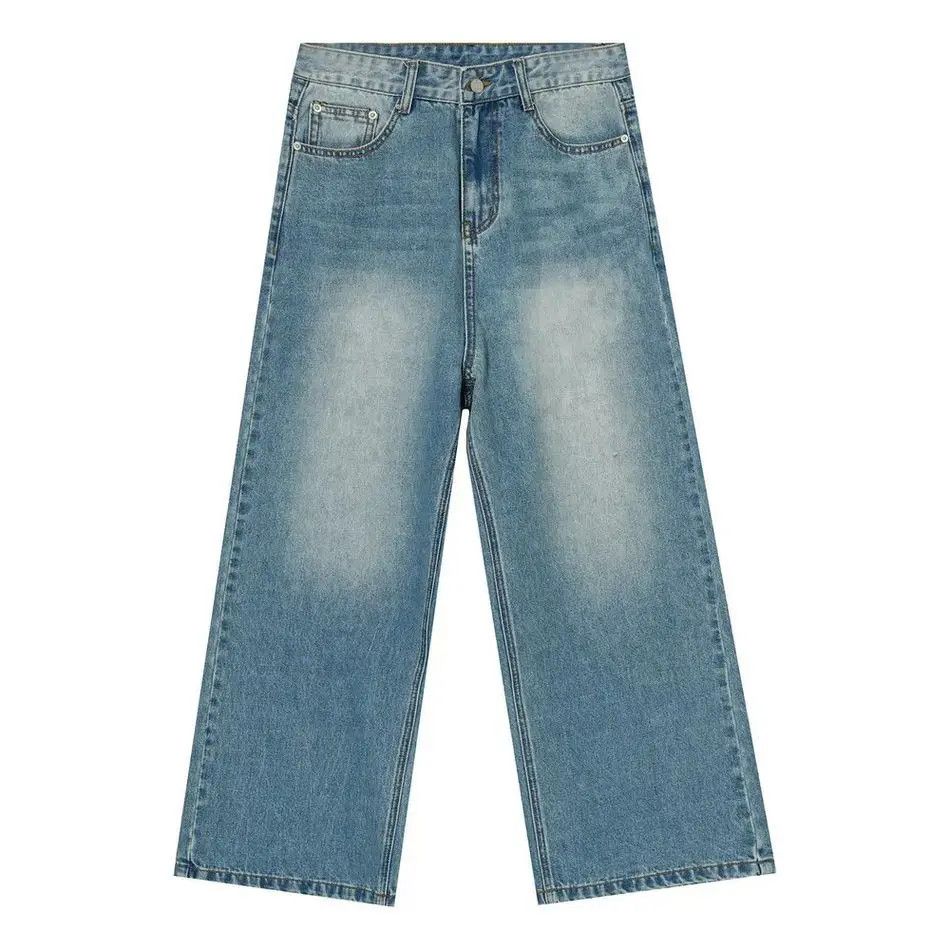 Japanese Brand Retro blue straight leg wide leg jeans Size US 32 / EU 48 - 5 Thumbnail