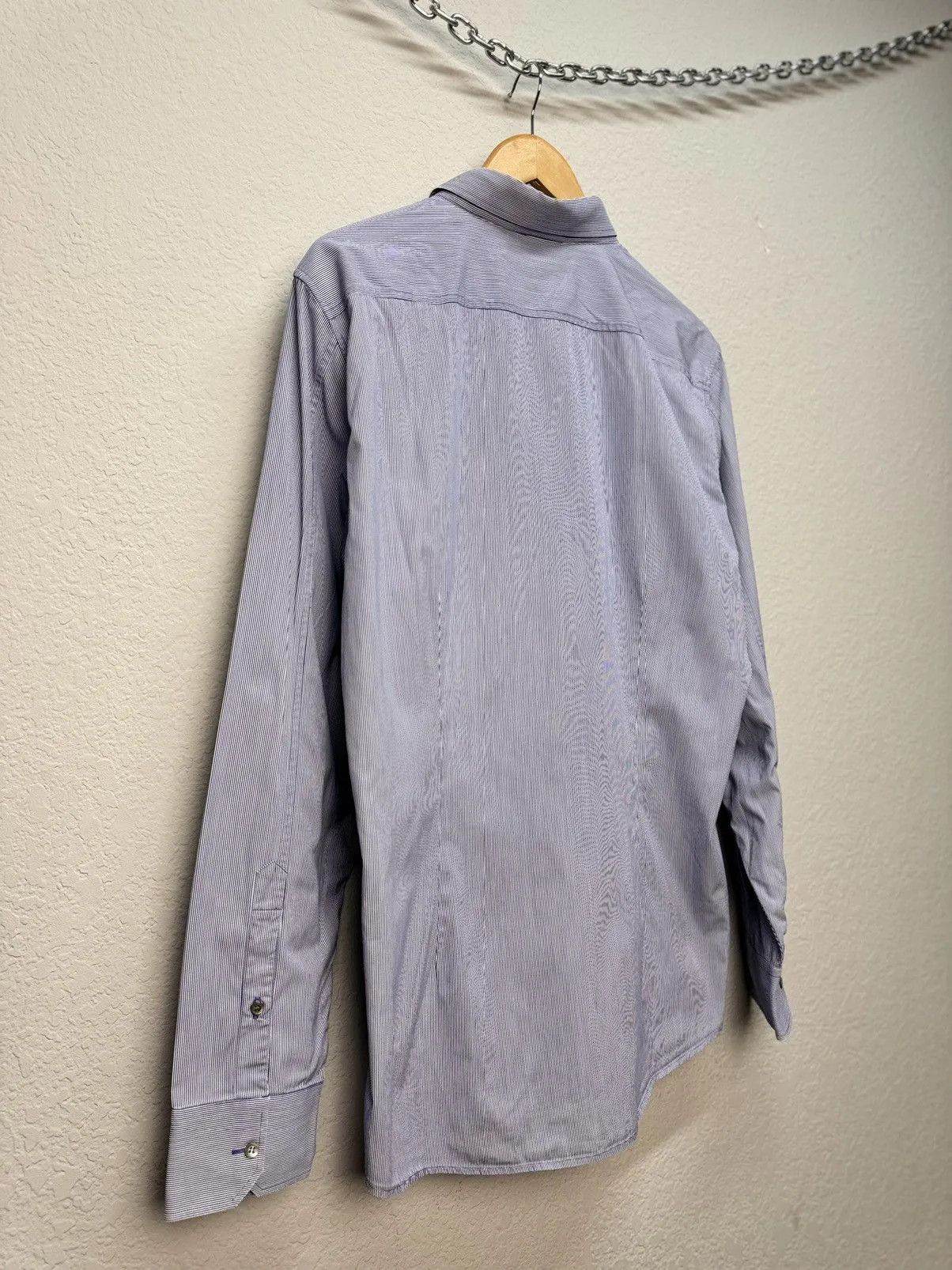 Gucci Vintage Gucci RARE Striped Silk Blue Shirt Size US L / EU 52-54 / 3 - 12 Thumbnail