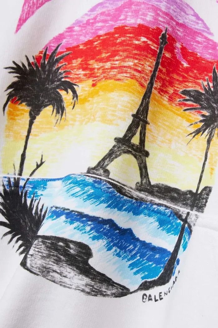 Balenciaga o1bcso1str0226 Paris Tropical Round Hoodie Oversized Multi Size US XXL / EU 58 / 5 - 4 Thumbnail