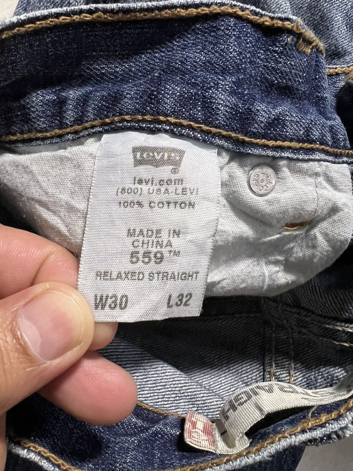 Levi's × Levi's Vintage Clothing 💥Baggy💥Vintage Levis 559 Distress Washed Jeans Size US 30 / EU 46 - 17 Thumbnail