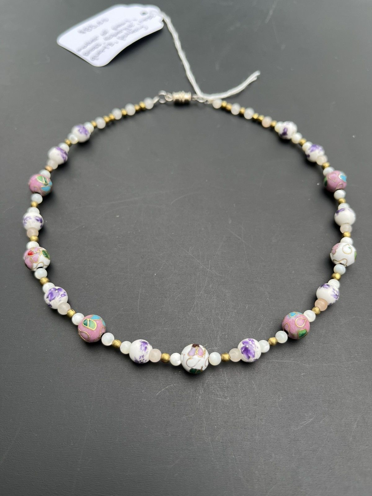 Designer × Handmade Handmade Mother of Pearl and Faberge Necklace Size ONE SIZE - 2 Thumbnail
