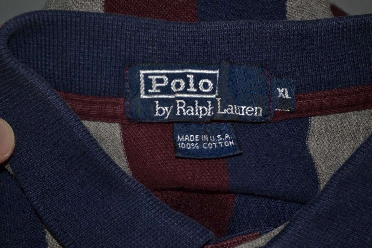 Polo Ralph Lauren Vintage POLO Ralph Lauren Striped Polo Made in USA XL Size US XL / EU 56 / 4 - 6 Thumbnail