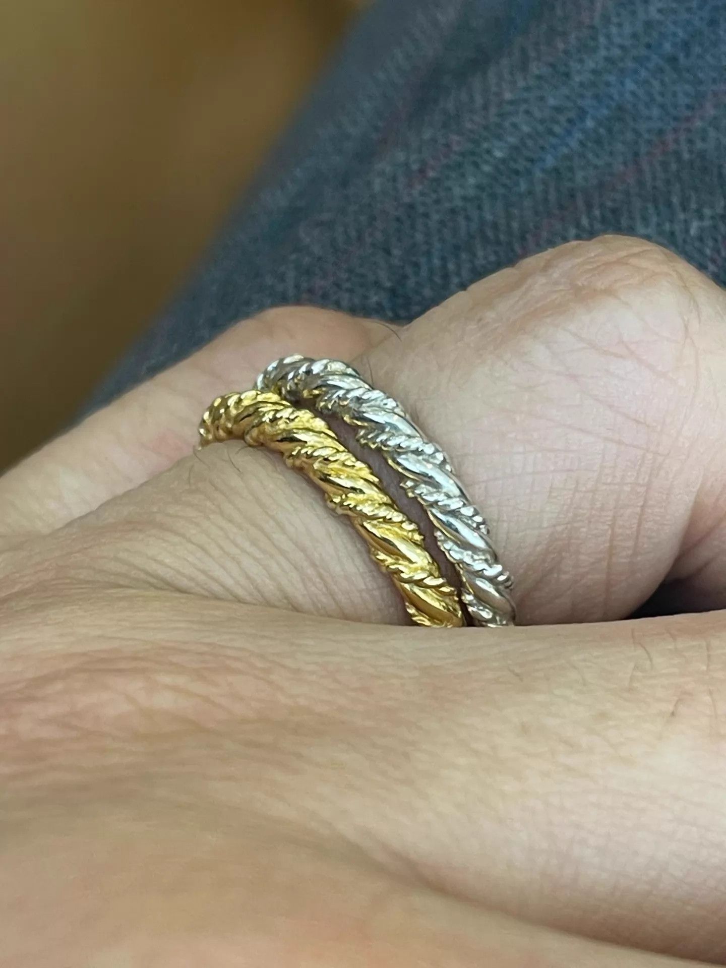 Other Cootie CootieProductions Threaded Ring Silver/Gold Stackable 18/19 Size ONE SIZE - 3 Thumbnail