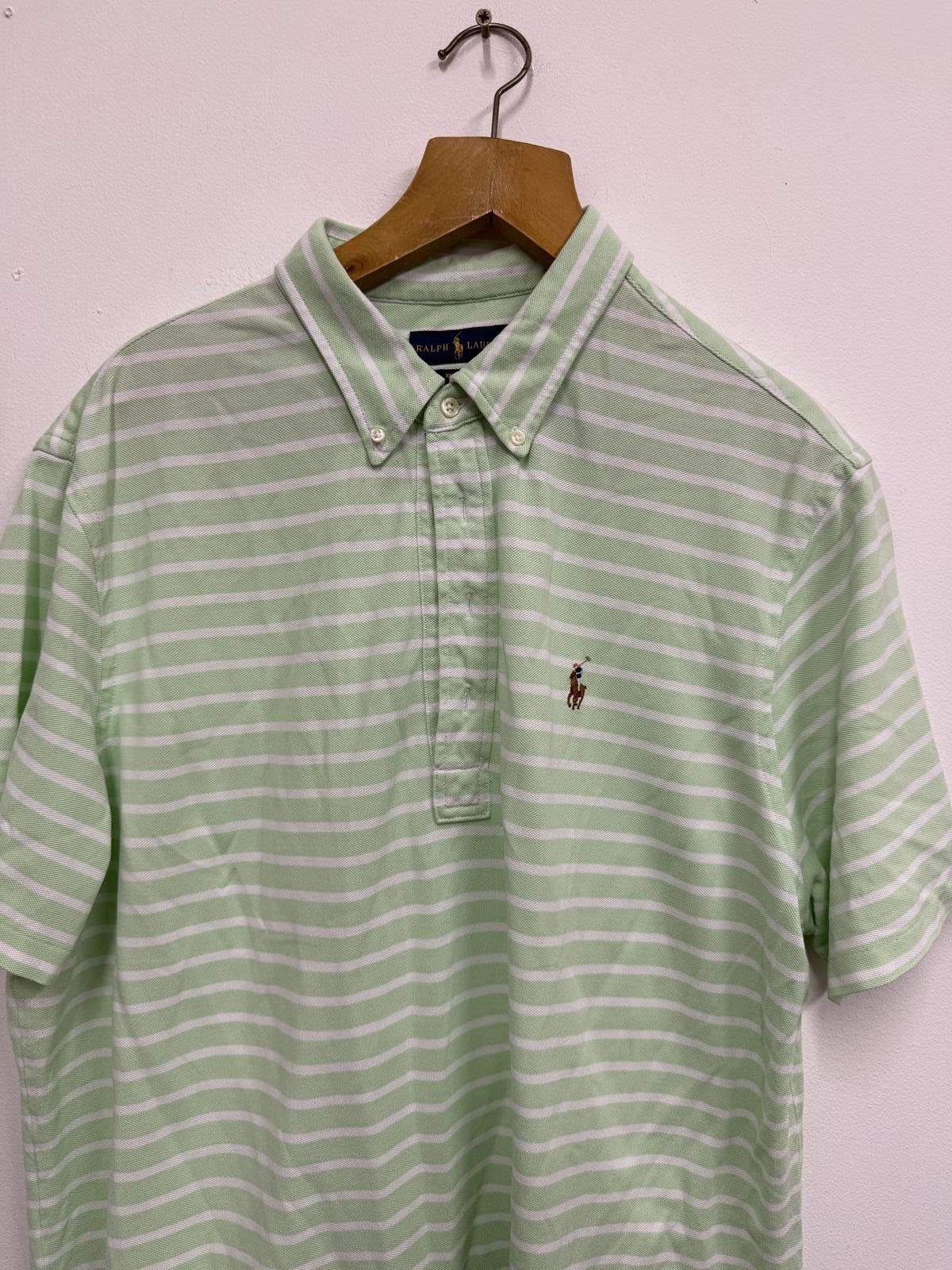 Polo Ralph Lauren Ralph Lauren Green and White Striped Polo Shirt Size US XXL / EU 58 / 5 - 3 Thumbnail