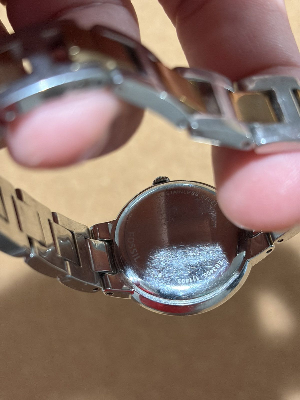 Fossil Fossil Womens Watch Champagne Dial Crystal Bezel Bracelet Size ONE SIZE - 6 Thumbnail